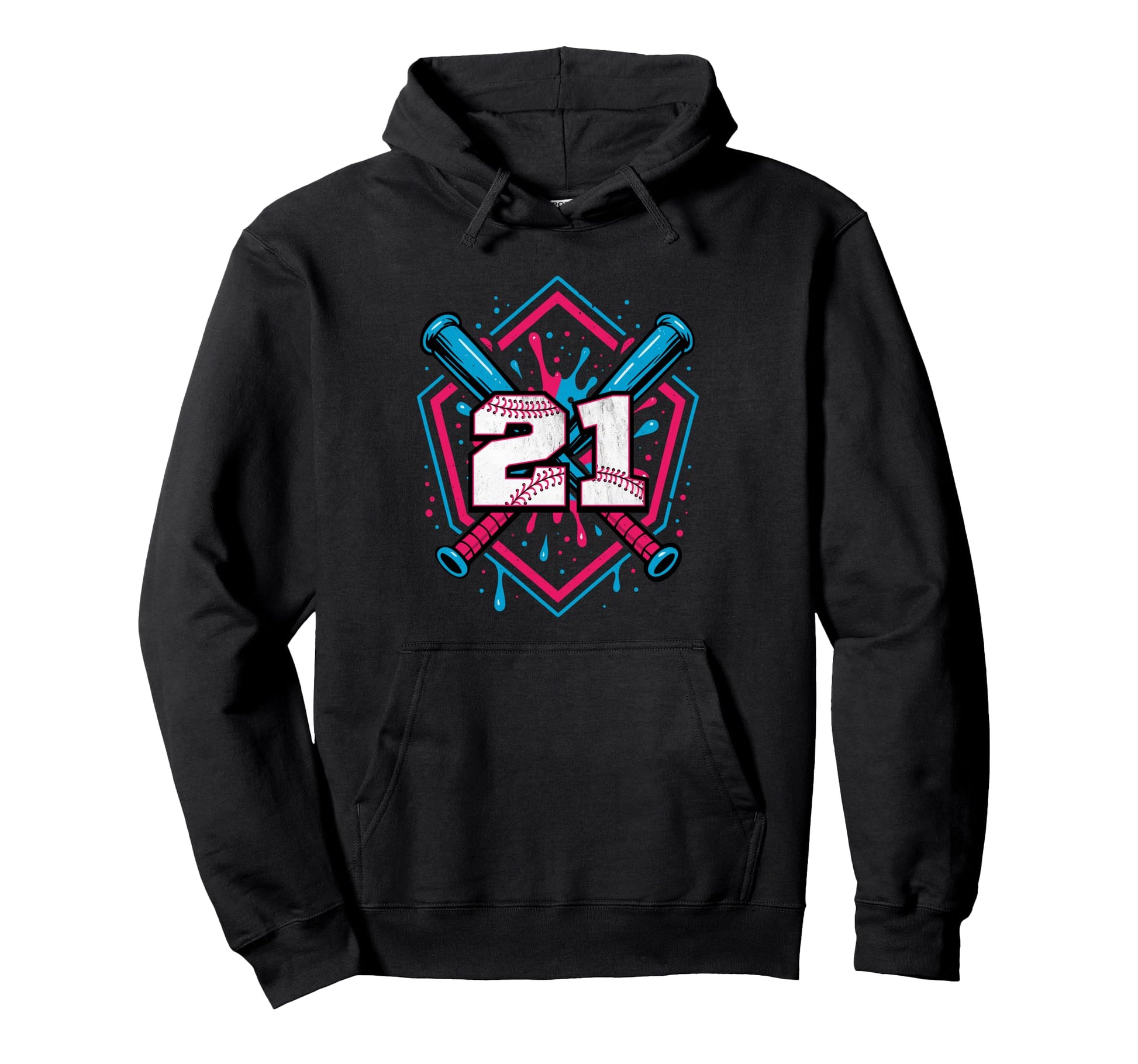 Baseball 21 Year Old Ice Cream Drip Hoodie - Custom Art Print for Adults - T-Shirt, Sweatshirt, Hoodie