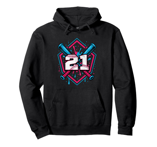 Baseball 21 Year Old Ice Cream Drip Hoodie - Custom Art Print for Adults - T-Shirt, Sweatshirt, Hoodie