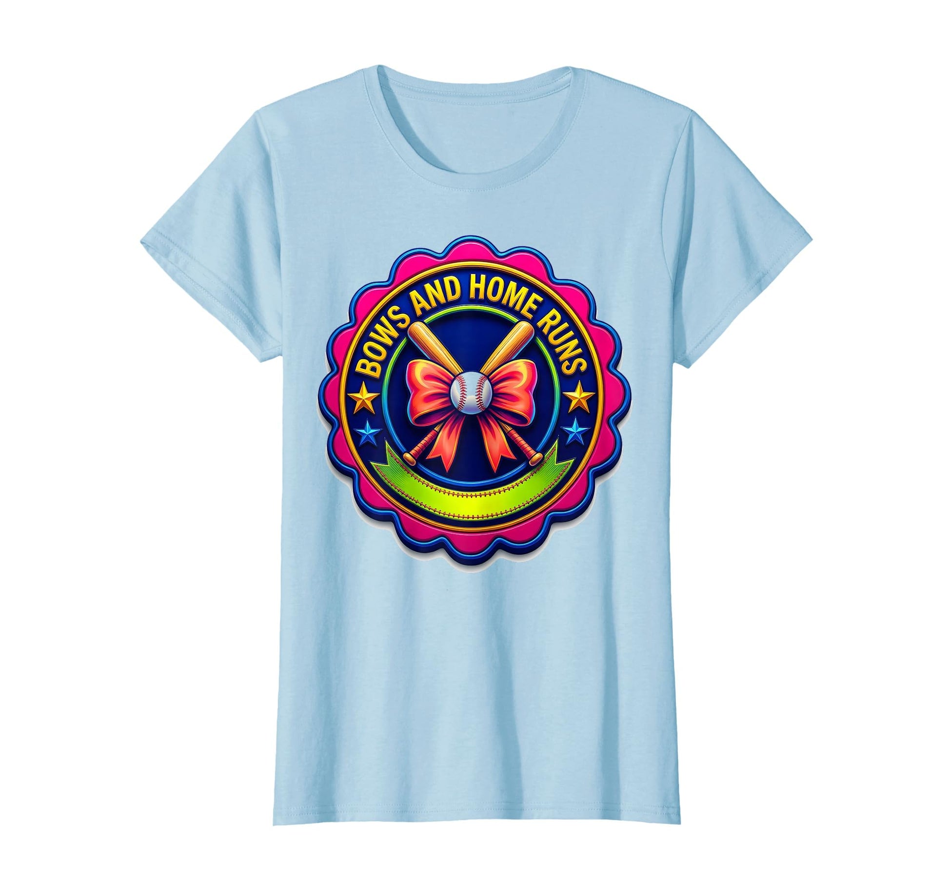 Bows And Home Runs Baseball Drip T-Shirt - Novelty Apparel Unisex - T-Shirt, Sweatshirt, Hoodie
