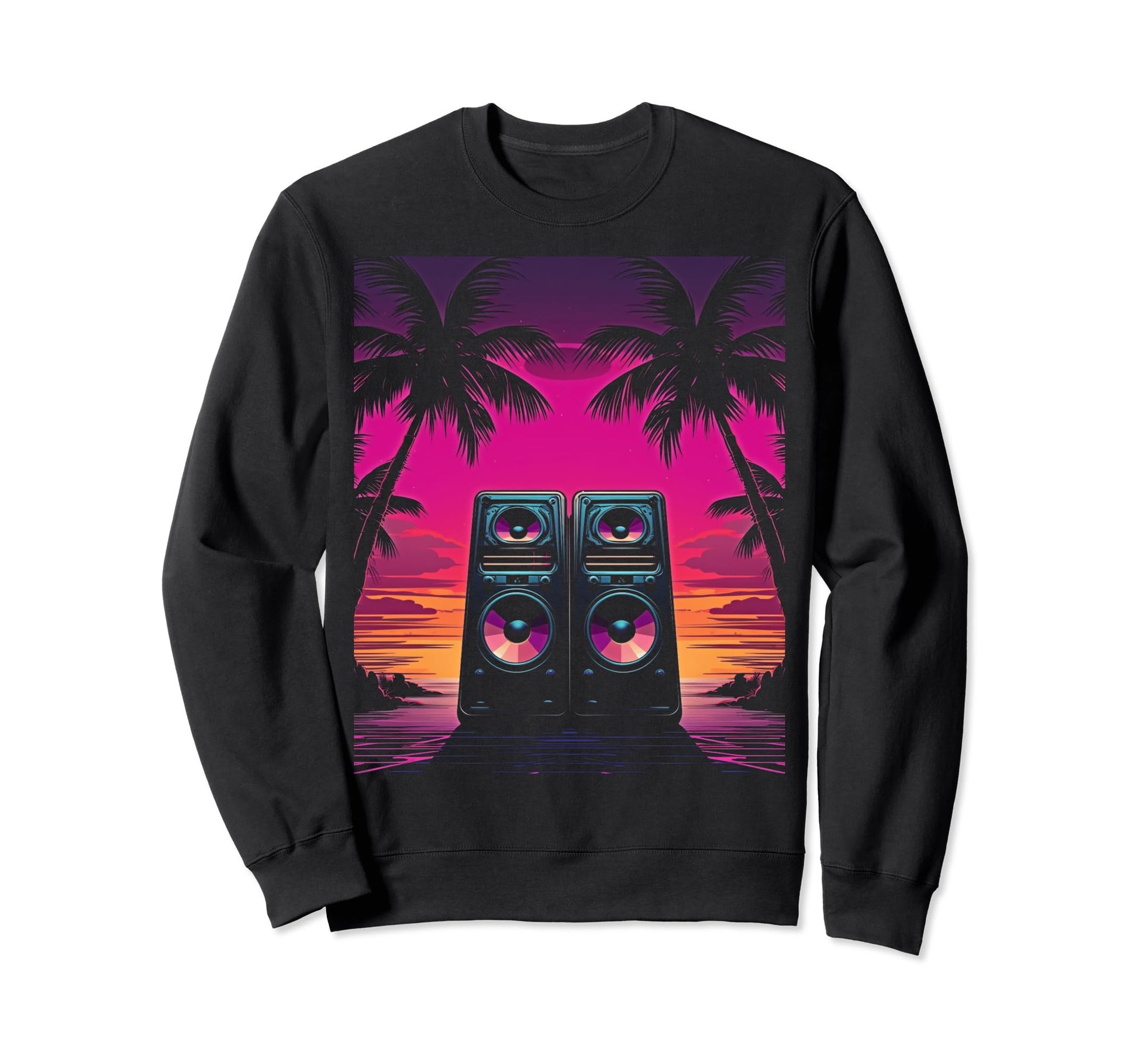 Vaporwave Stereo Speakers 80S Sweatshirt - Unique Graphic Men Women - T-Shirt, Sweatshirt, Hoodie