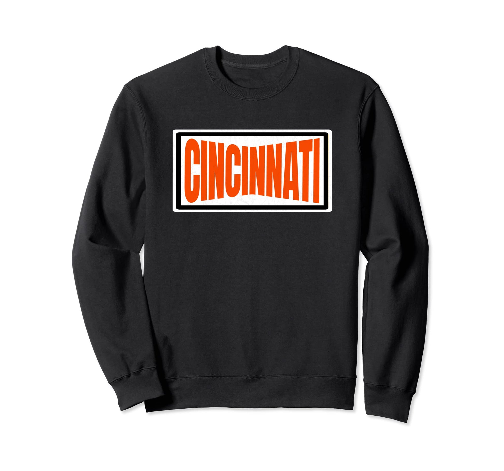Cincinnati Orange Black Striped Sweatshirt - Streetwear Style Unisex - T-Shirt, Sweatshirt, Hoodie