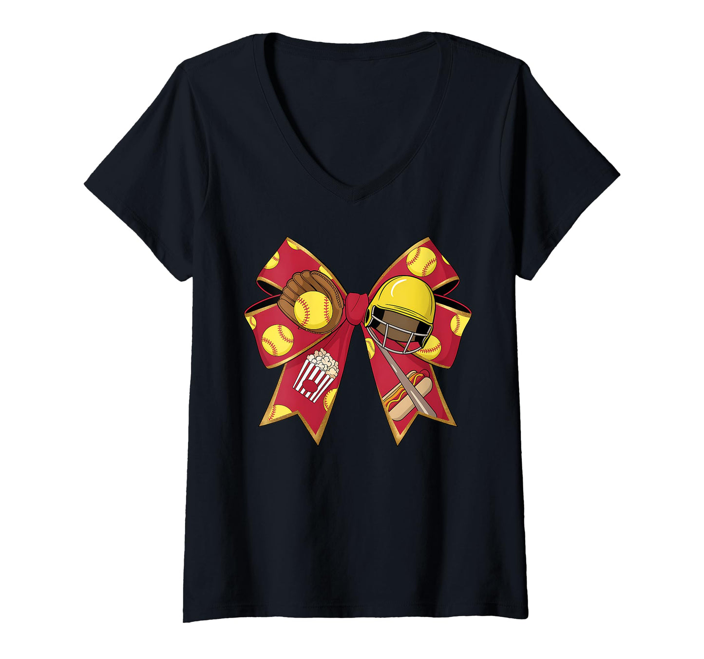 Baseball Bow Sports Glove Helmet Ball T-Shirt - Fun Novelty Design Unisex - T-Shirt, Sweatshirt, Hoodie