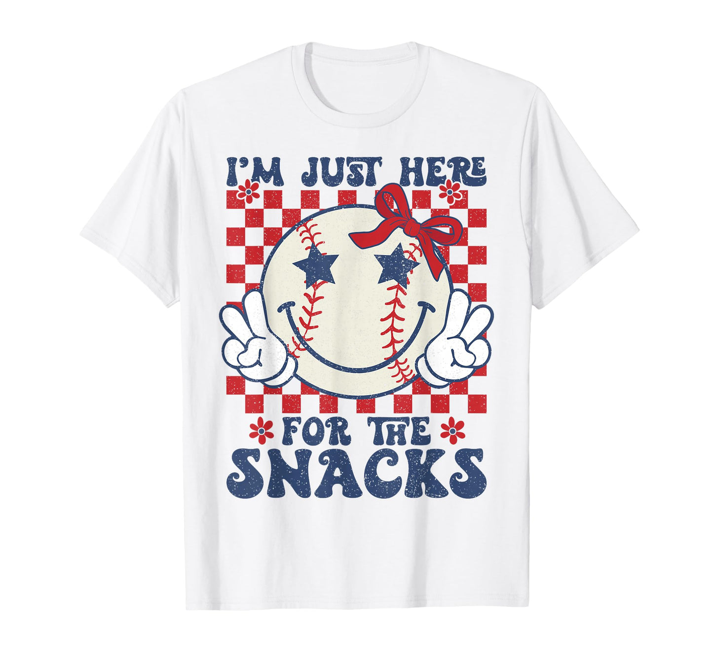 Baseball Sister Im Just Here Snacks T-Shirt - Aesthetic Graphic for Adults - T-Shirt, Sweatshirt, Hoodie