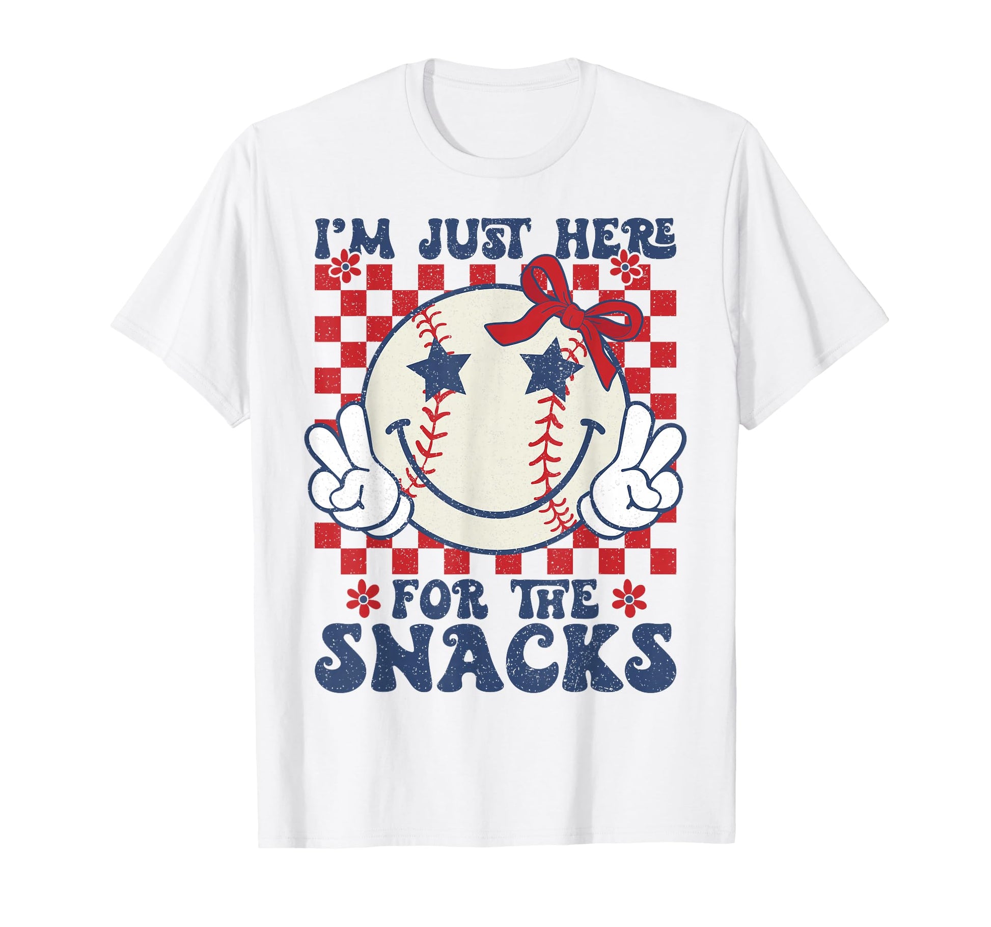 Baseball Sister Im Just Here Snacks T-Shirt - Aesthetic Graphic for Adults - T-Shirt, Sweatshirt, Hoodie
