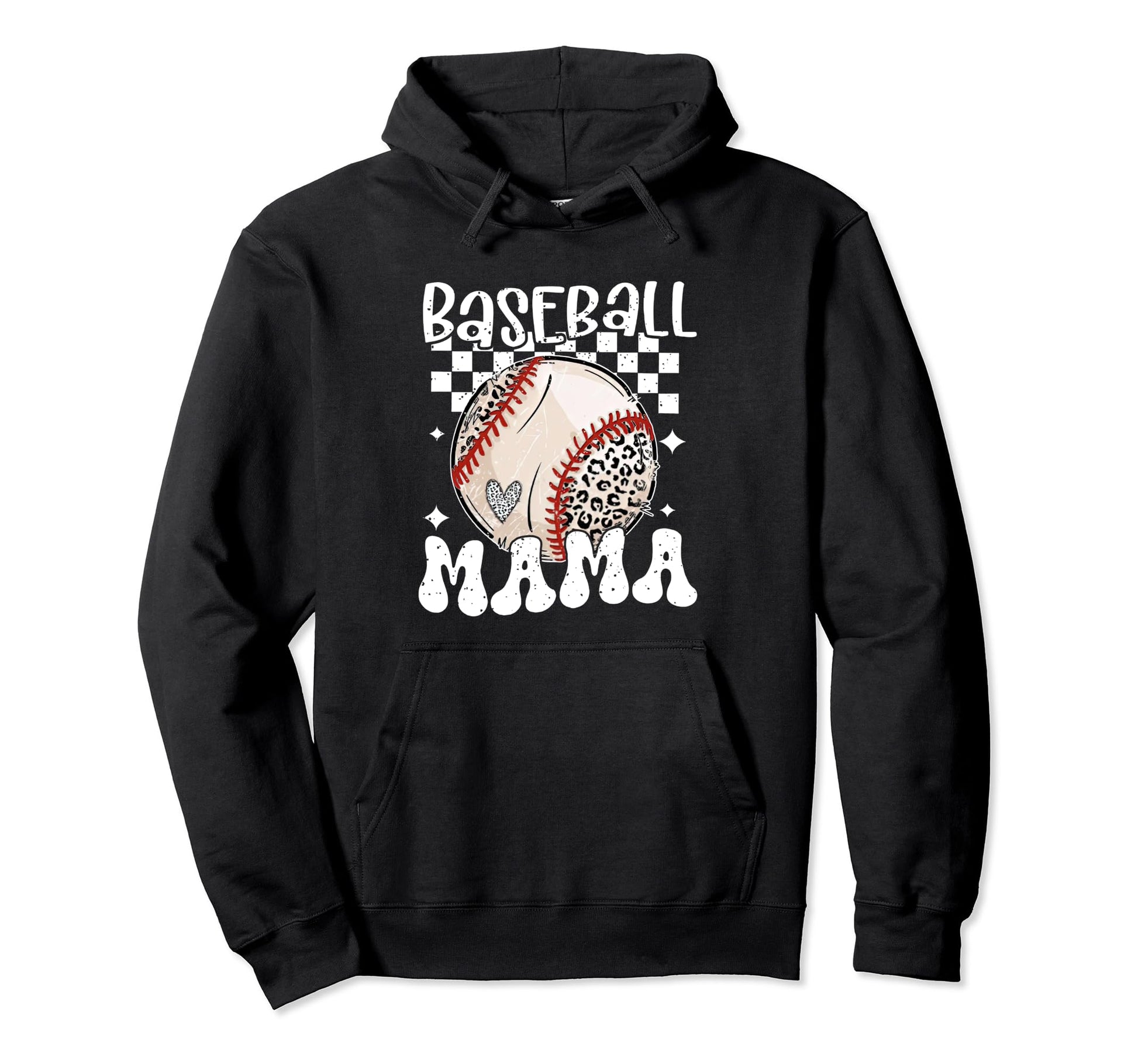 Baseball Mama Groovy Baseball Softball Mom Hoodie - Novelty Apparel Unisex - T-Shirt, Sweatshirt, Hoodie