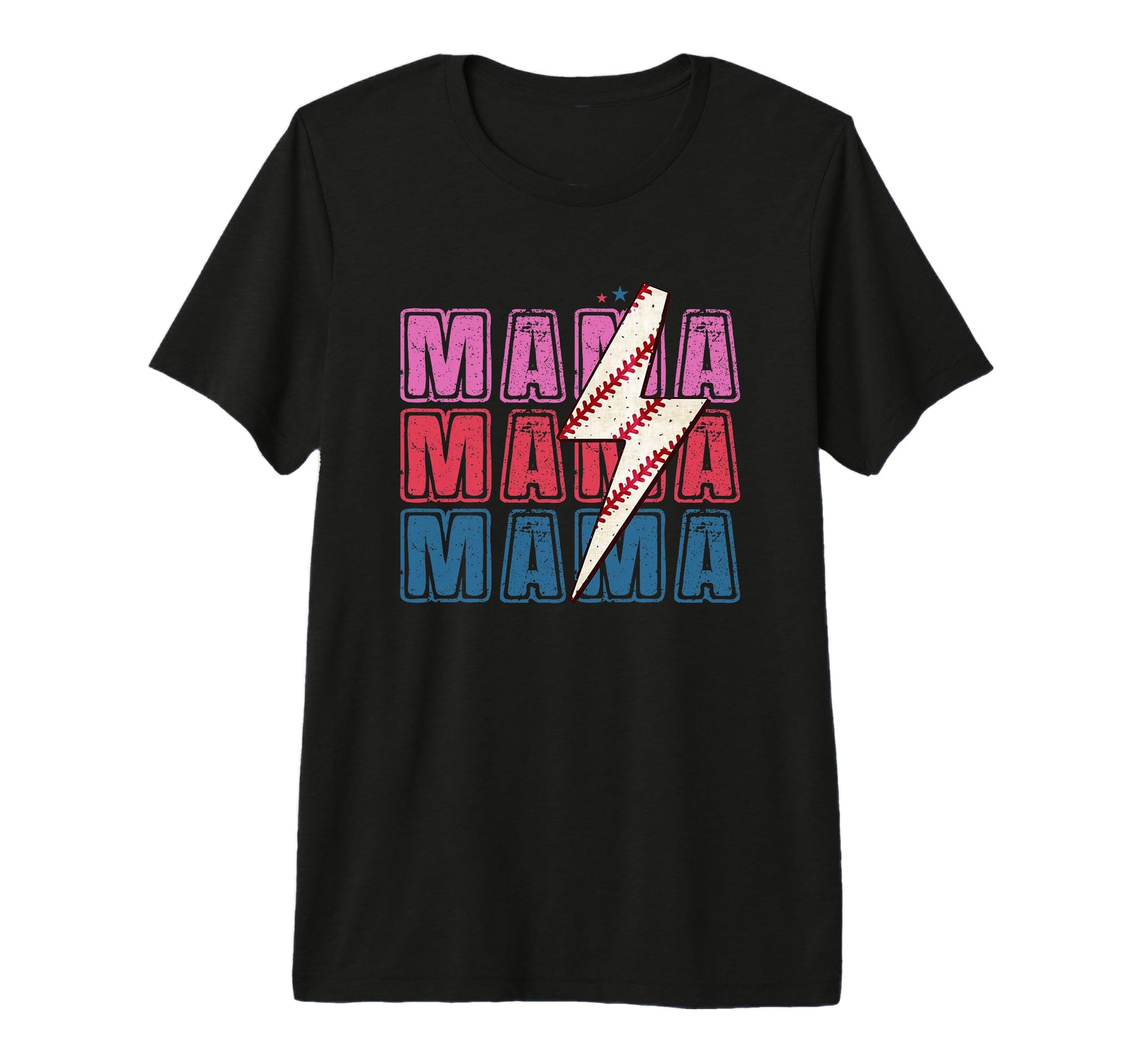 Mama Baseball Lightning Electric Bolt T-Shirt - Novelty Apparel for Adults - T-Shirt, Sweatshirt, Hoodie