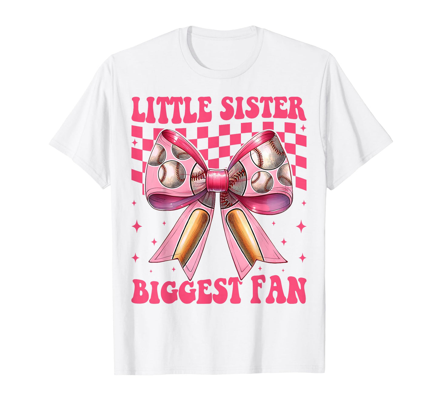 Baseball Sister Coquette Bow Little T-Shirt - Casual Everyday Wear Unisex - T-Shirt, Sweatshirt, Hoodie
