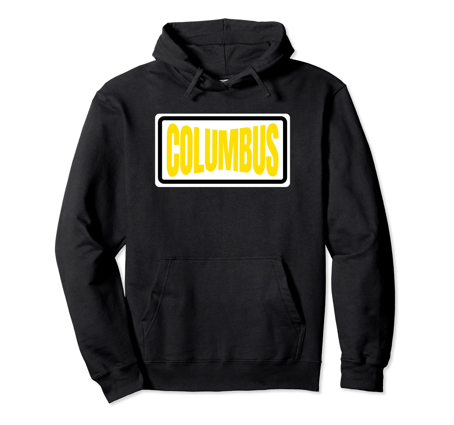 Columbus Bright Yellow Striped Yellow Hoodie - Minimalist Print Men Women - T-Shirt, Sweatshirt, Hoodie