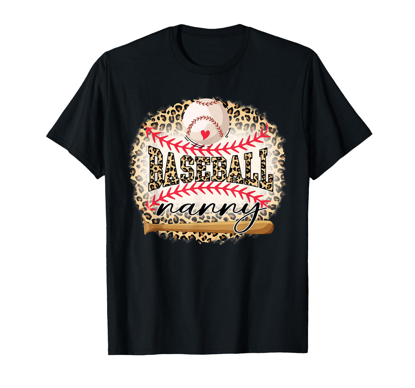 Baseball Nanny Funny Leopard Baseball T-Shirt - Trendy Graphic for Adults - T-Shirt, Sweatshirt, Hoodie