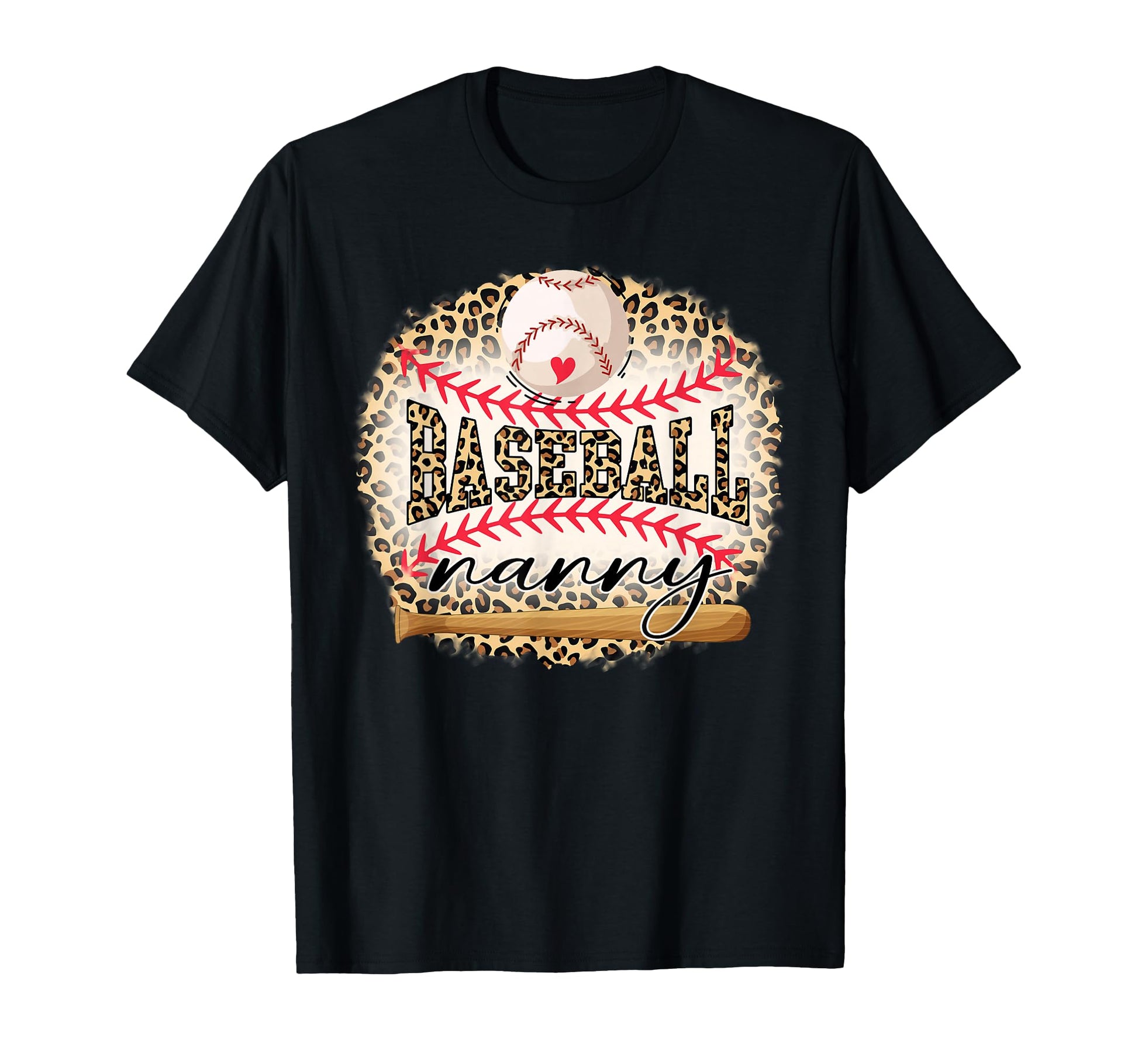 Baseball Nanny Funny Leopard Baseball T-Shirt - Trendy Graphic for Adults - T-Shirt, Sweatshirt, Hoodie