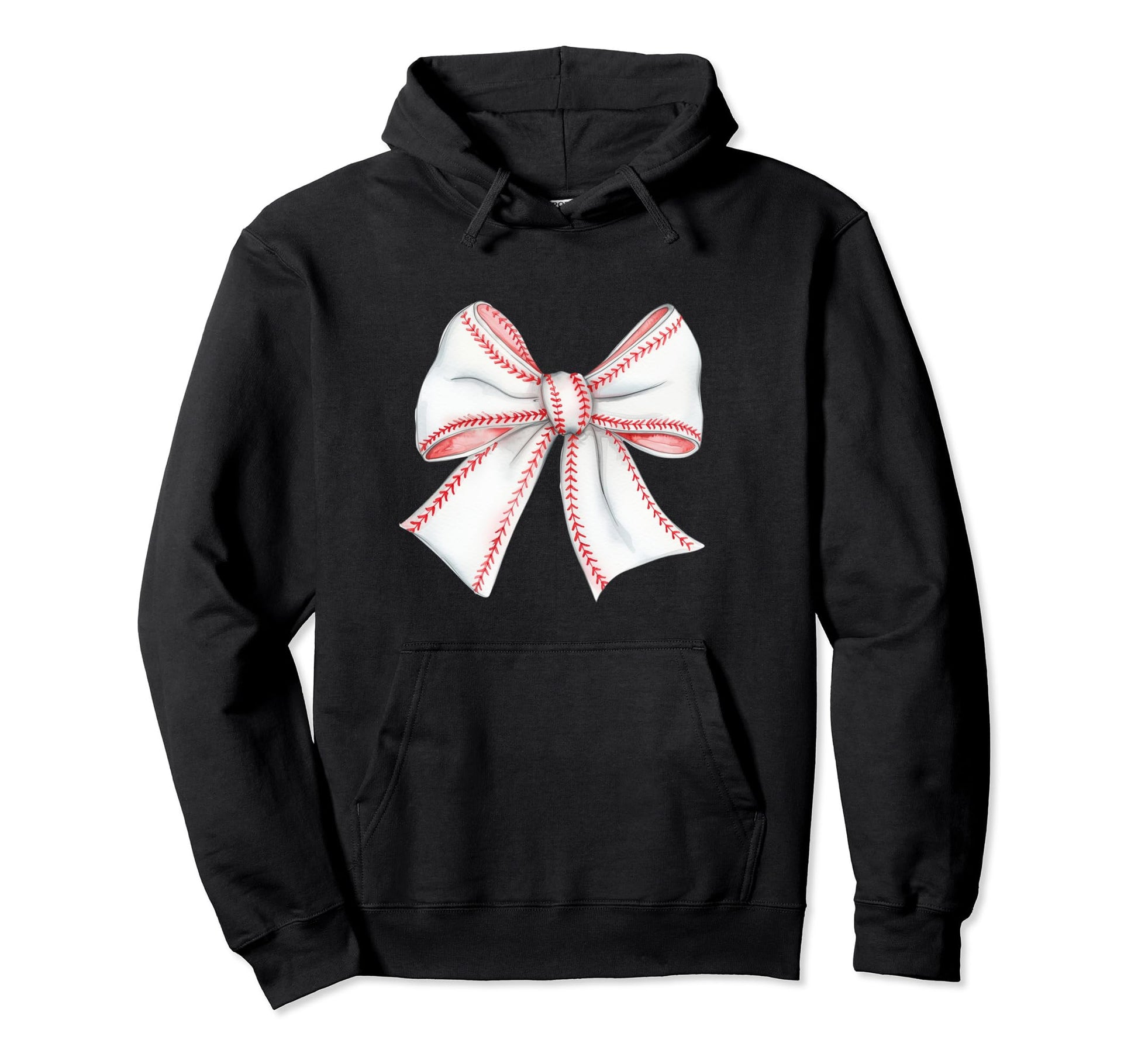 Coquette Bow Baseball Kawaii Charm Hoodie - Minimalist Print Unisex - T-Shirt, Sweatshirt, Hoodie