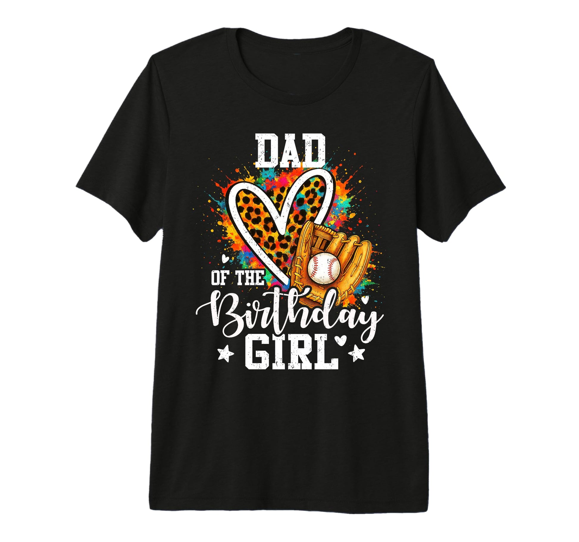 Dad Birthday Baseball Colorful Leopard T-Shirt - Aesthetic Graphic Unisex - T-Shirt, Sweatshirt, Hoodie
