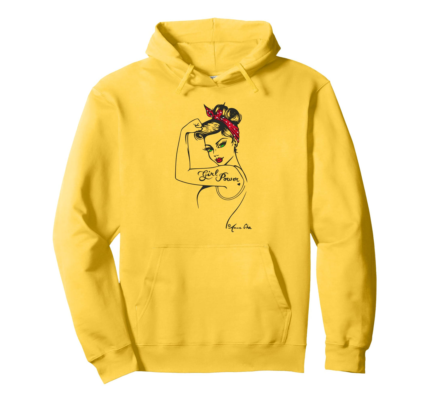 Pin Up Power Feminist Art Hoodie - Trendy Graphic Unisex - T-Shirt, Sweatshirt, Hoodie