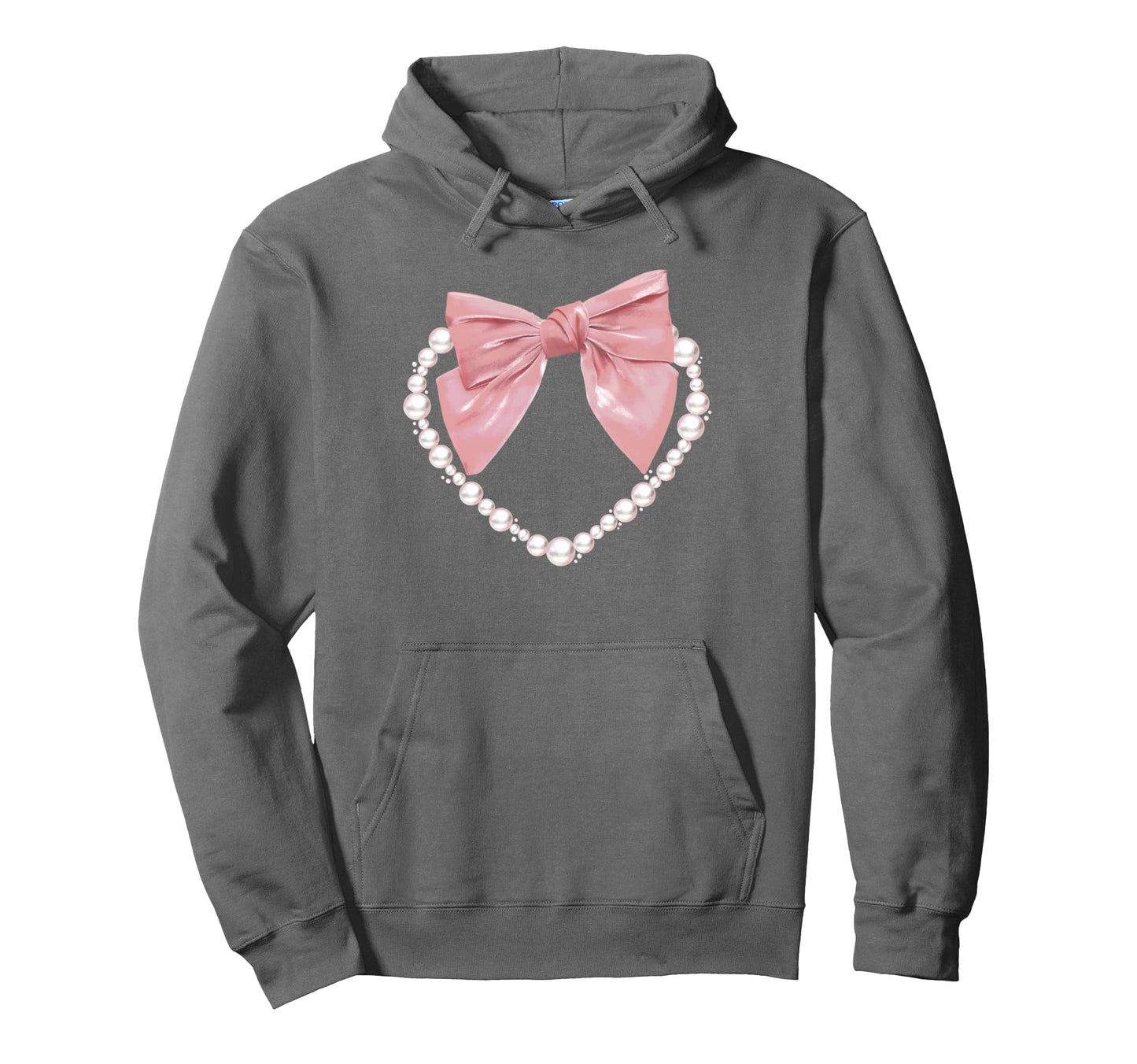 Coquette Bow Ribbon Pearls Heart Y2K Hoodie - Casual Everyday Wear Unisex - T-Shirt, Sweatshirt, Hoodie