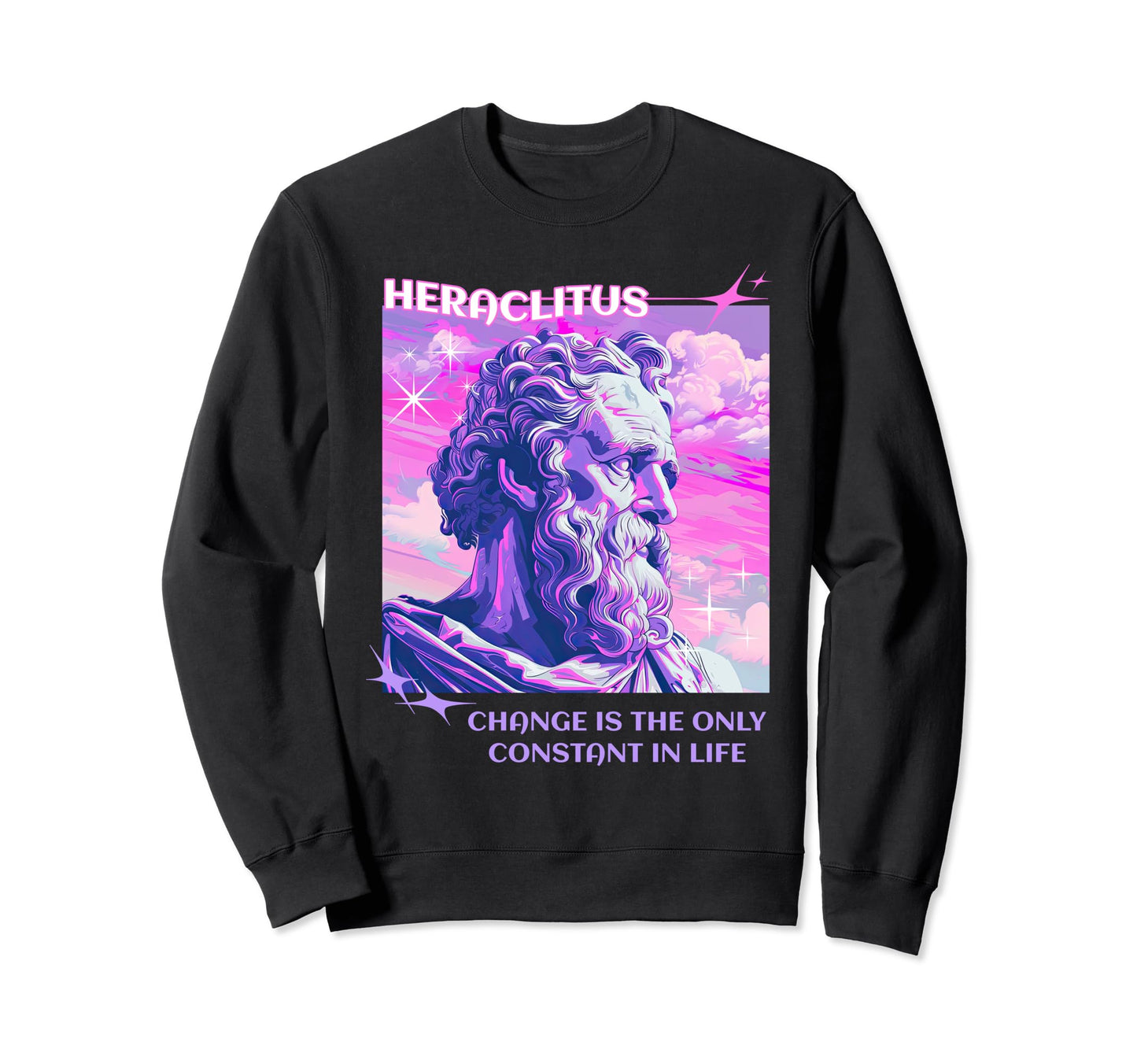 Stoic Philosopher Heraclitus Y2K Sweatshirt - Minimalist Print for Adults - T-Shirt, Sweatshirt, Hoodie