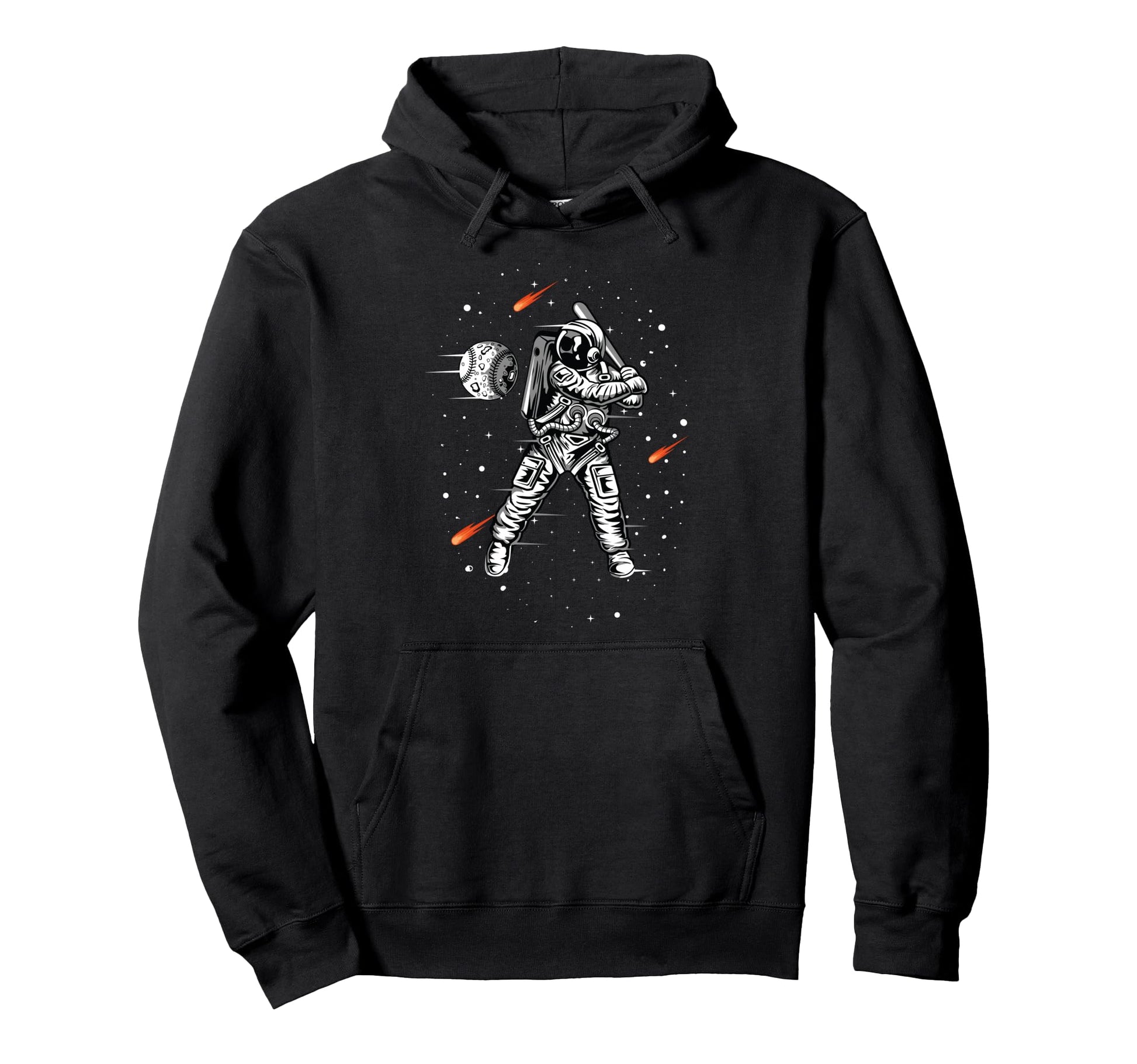 Astronaut Home Run Outer Space Sports Hoodie - Trendy Graphic Men Women - T-Shirt, Sweatshirt, Hoodie