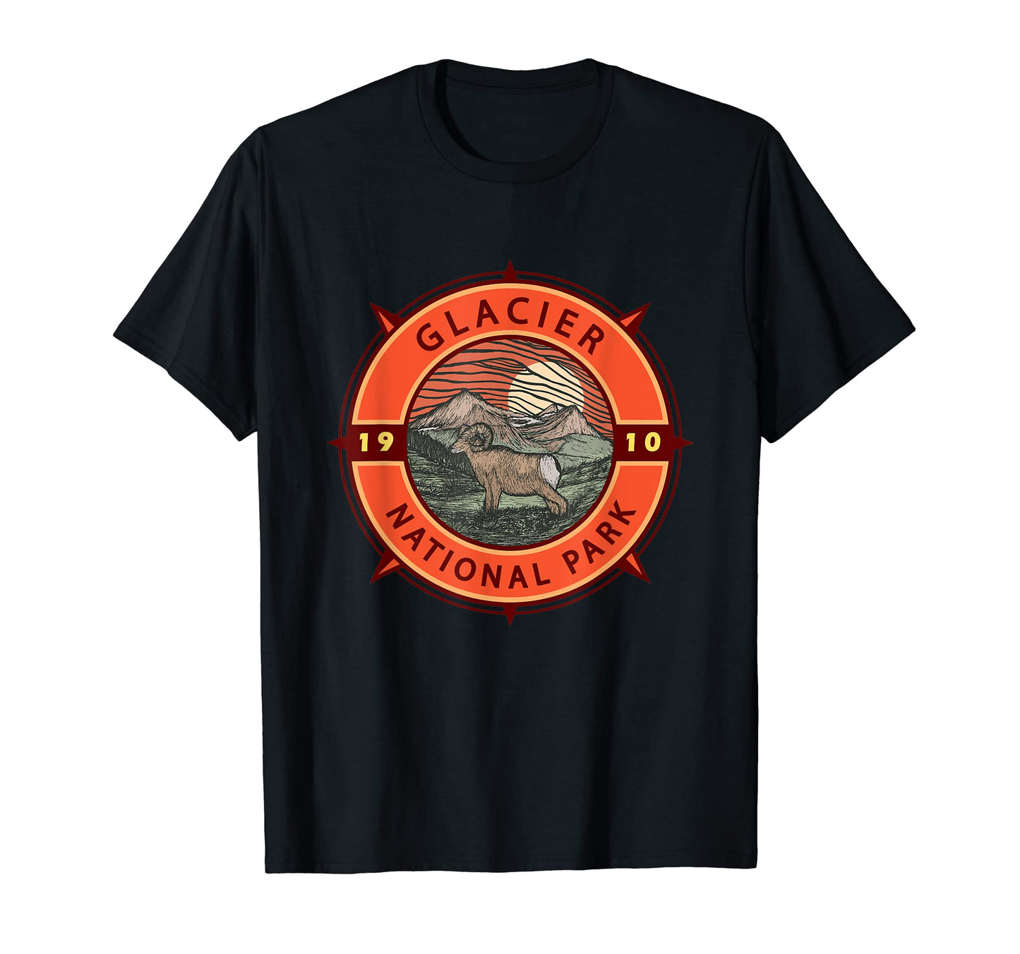 Glacier National Park Bighorn Sheep T-Shirt - Unique Graphic for Adults - T-Shirt, Sweatshirt, Hoodie