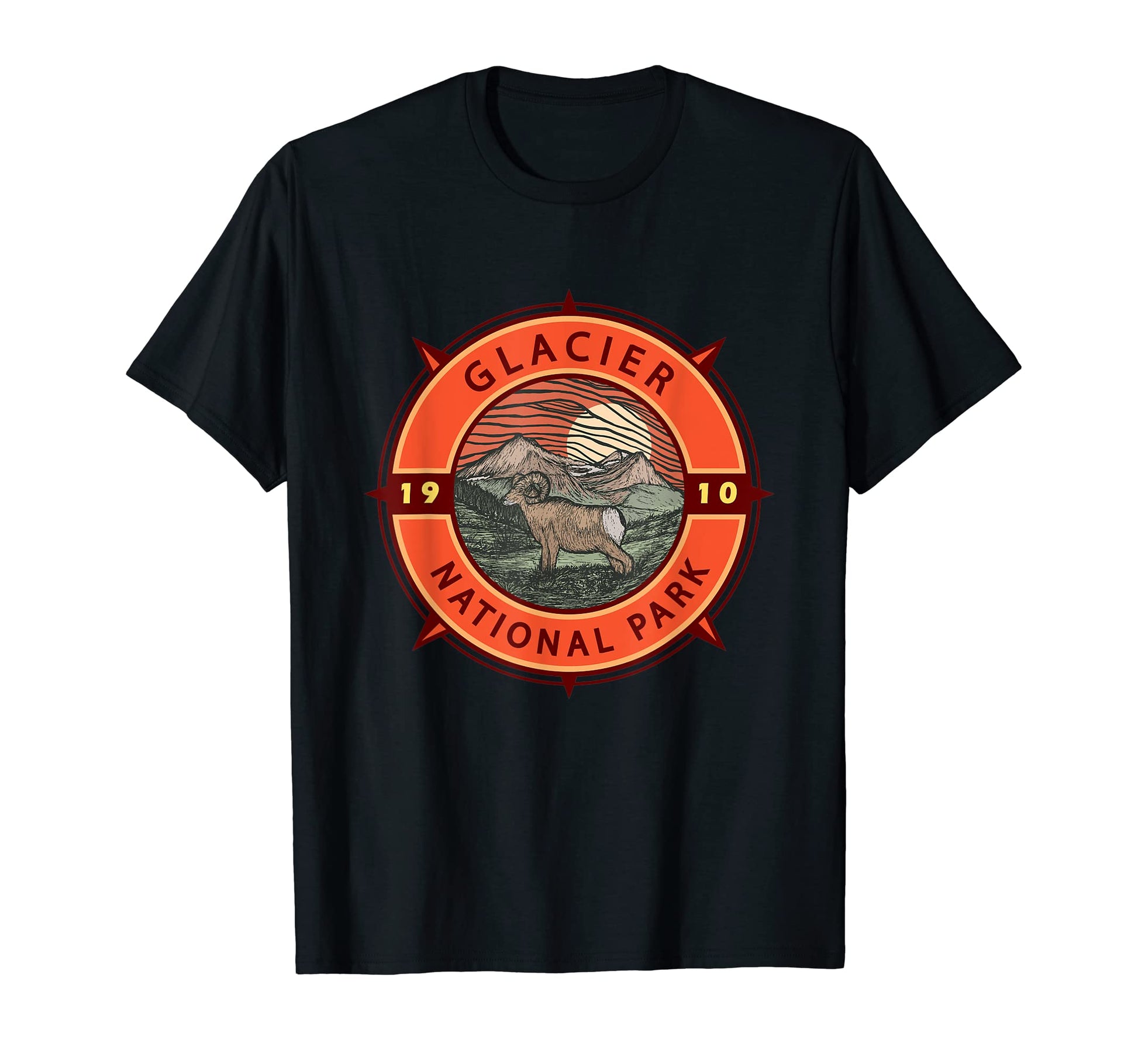 Glacier National Park Bighorn Sheep T-Shirt - Unique Graphic for Adults - T-Shirt, Sweatshirt, Hoodie