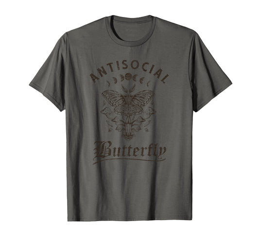 Antisocial Butterfly Grunge T-Shirt - Aesthetic Graphic Men Women - T-Shirt, Sweatshirt, Hoodie