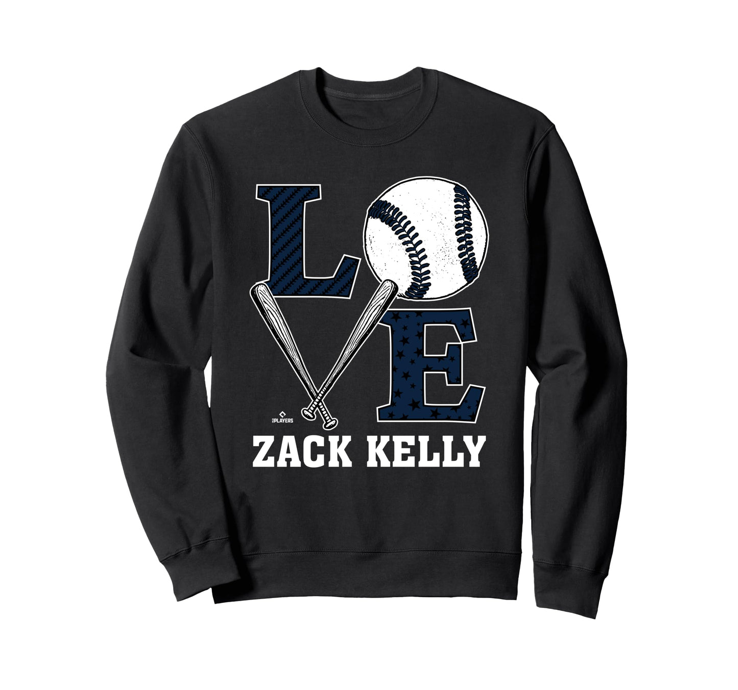 Distressed Baseball Love Zack Sweatshirt - Custom Art Print for Adults - T-Shirt, Sweatshirt, Hoodie