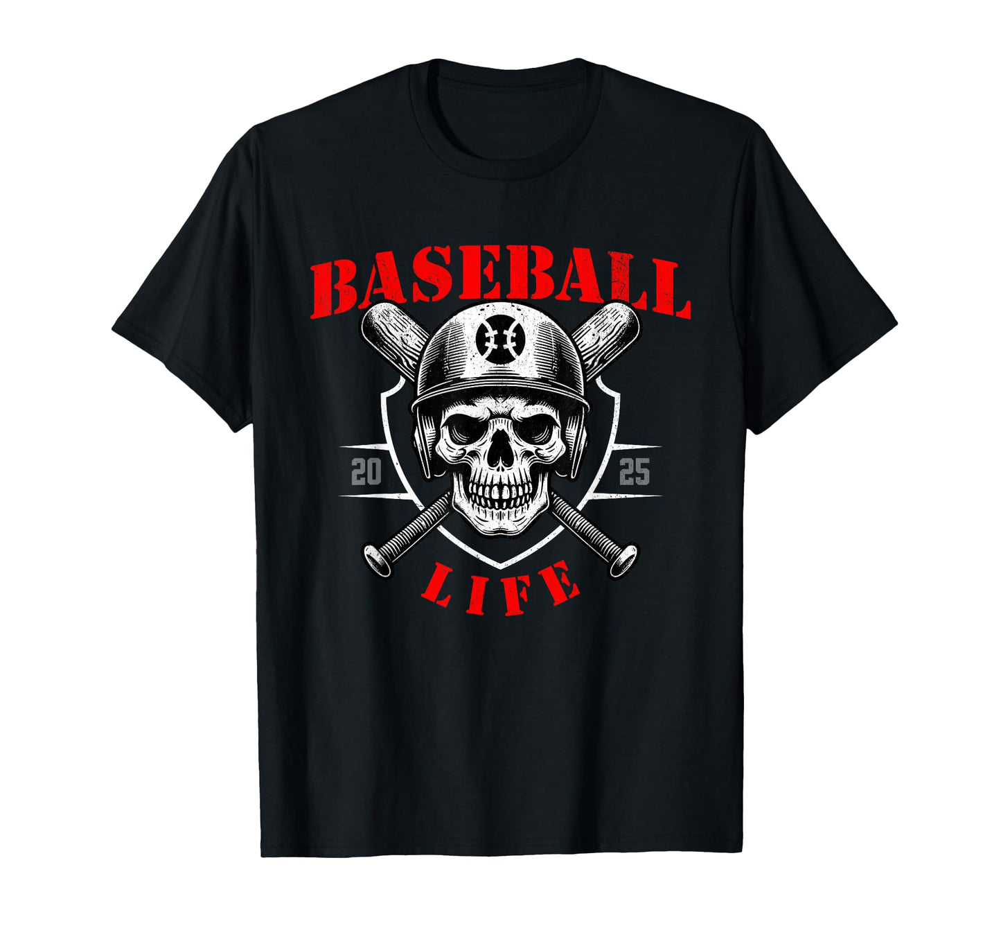 Baseball Skull Tough Player Bad T-Shirt - Casual Everyday Wear Men Women - T-Shirt, Sweatshirt, Hoodie