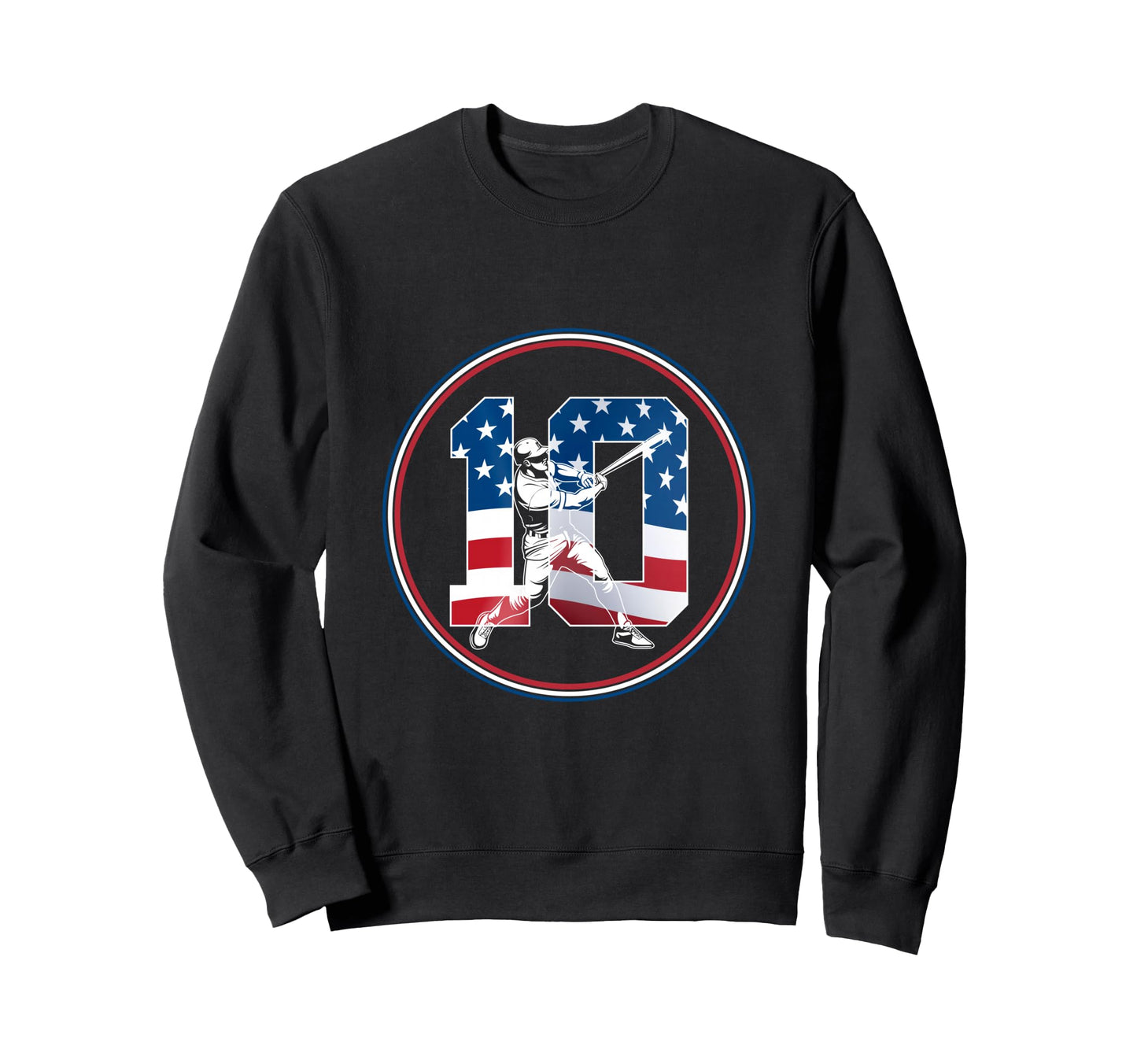 Number 10 Years Baseball 10Th Sweatshirt - Custom Art Print Men Women - T-Shirt, Sweatshirt, Hoodie