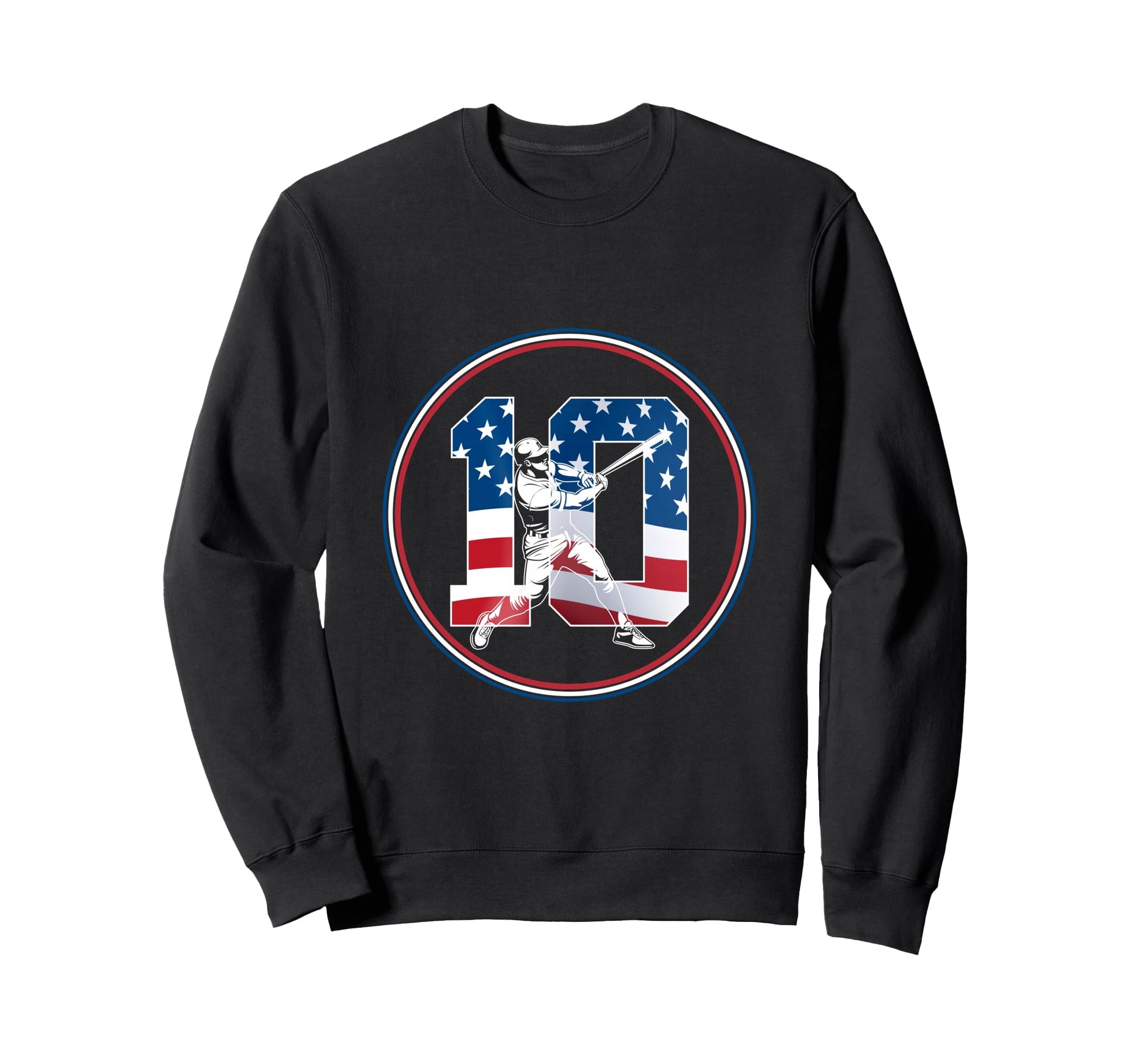 Number 10 Years Baseball 10Th Sweatshirt - Custom Art Print Men Women - T-Shirt, Sweatshirt, Hoodie