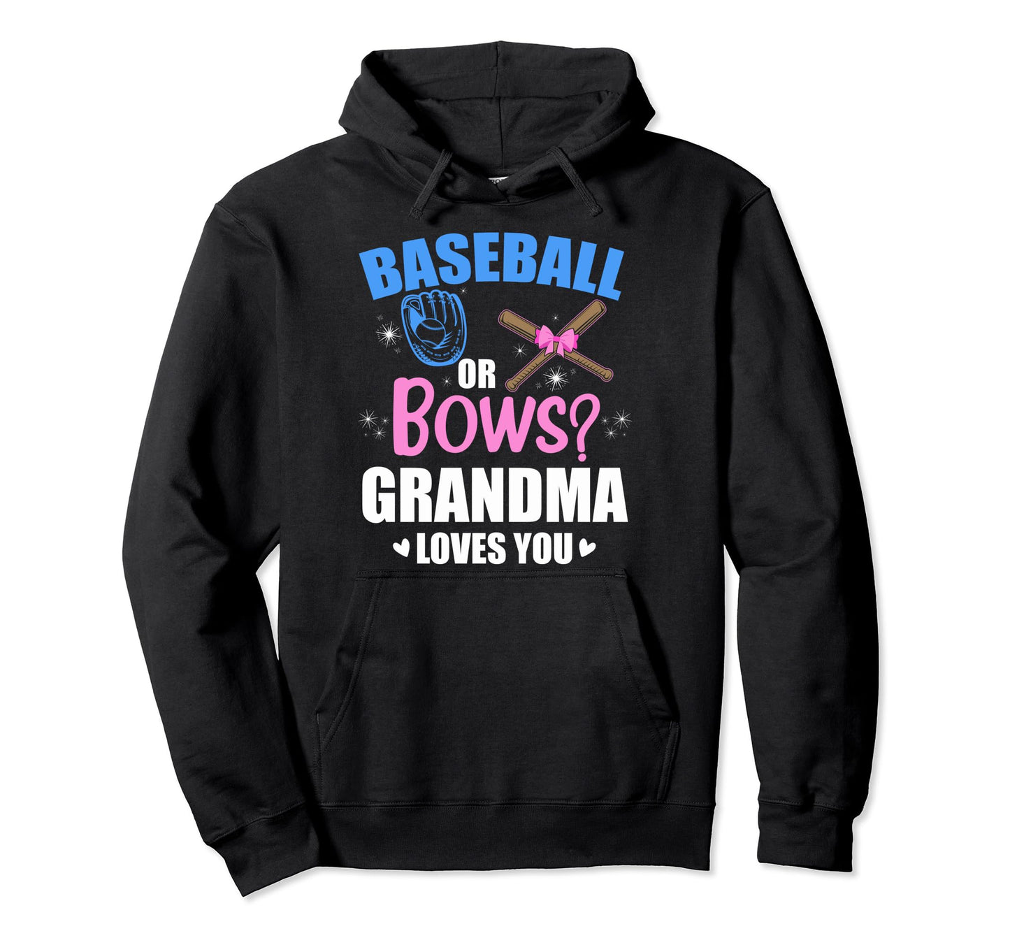 Baseball Or Bows Gender Reveal Baseball Hoodie - Unique Graphic for Adults - T-Shirt, Sweatshirt, Hoodie