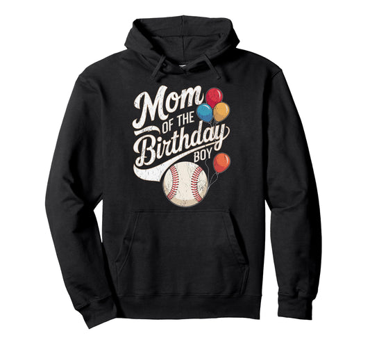 Baseball Birthday Party Mom Birthday Hoodie - Minimalist Print Men Women - T-Shirt, Sweatshirt, Hoodie