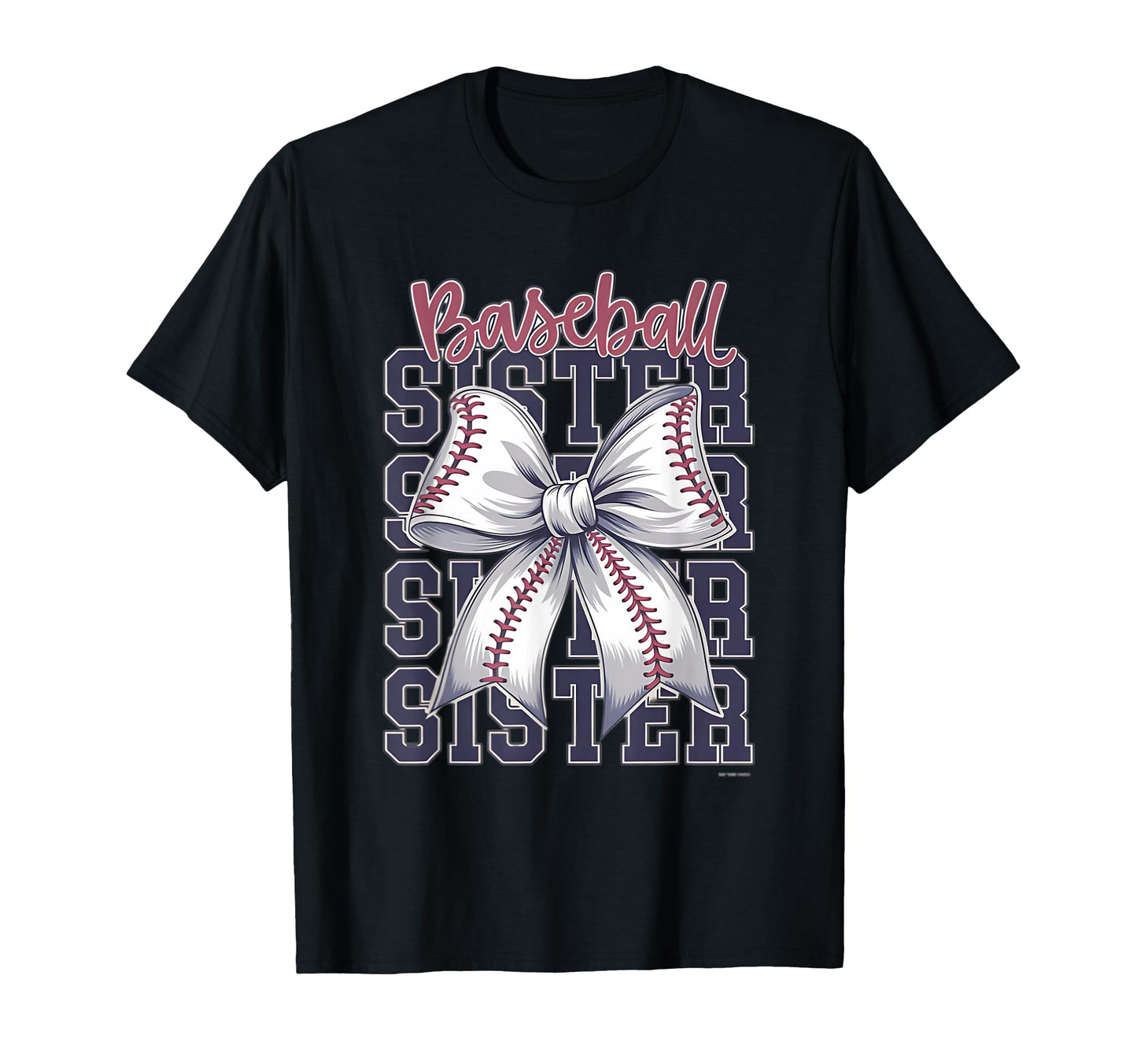 Baseball Sister Coquette Bow T-Shirt - Aesthetic Graphic Men Women - T-Shirt, Sweatshirt, Hoodie