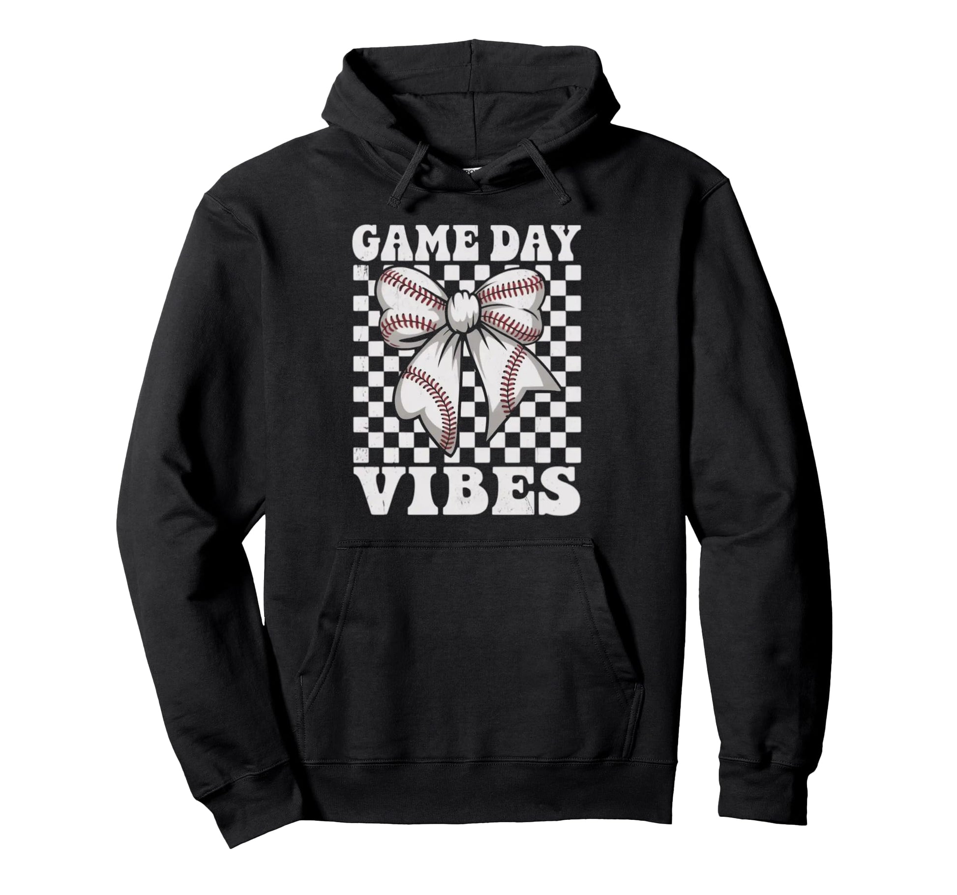 Game Day Vibes Coquette Bow Baseball Hoodie - Custom Art Print Men Women - T-Shirt, Sweatshirt, Hoodie