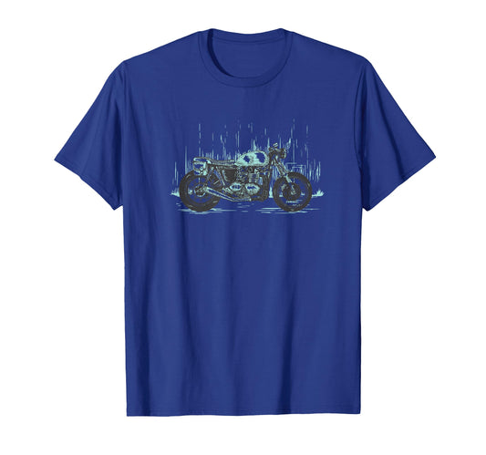 Antique Motorcycle Teal Accent T-Shirt - Minimalist Print Unisex - T-Shirt, Sweatshirt, Hoodie
