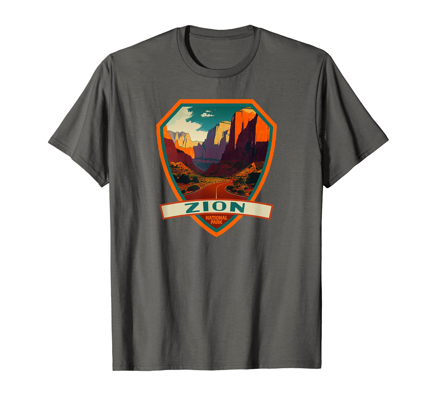 Zion National Park Wpa Badge T-Shirt - Novelty Apparel Men Women - T-Shirt, Sweatshirt, Hoodie