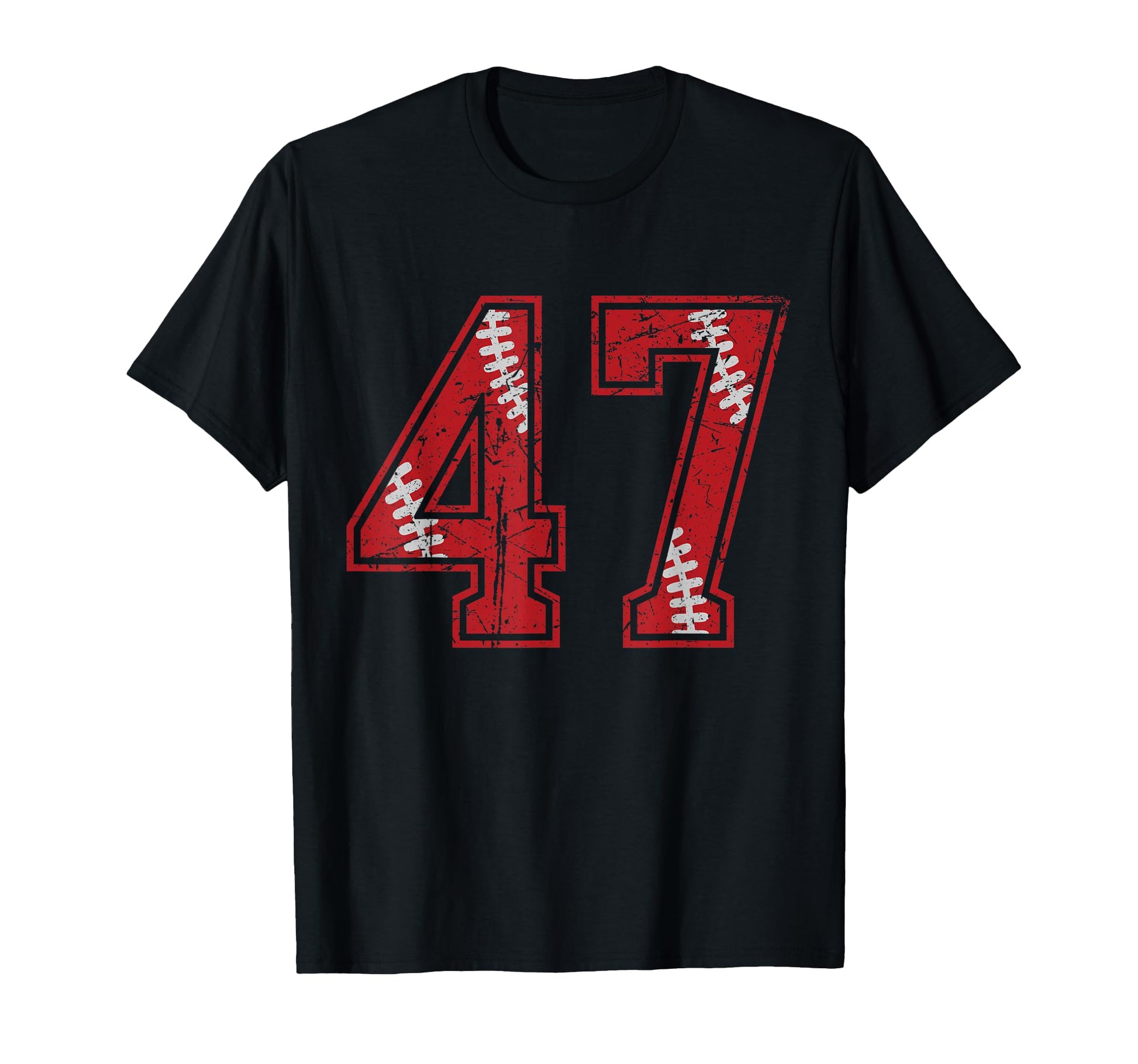 Number 47 Distressed Baseball T-Shirt - Casual Everyday Wear Men Women - T-Shirt, Sweatshirt, Hoodie