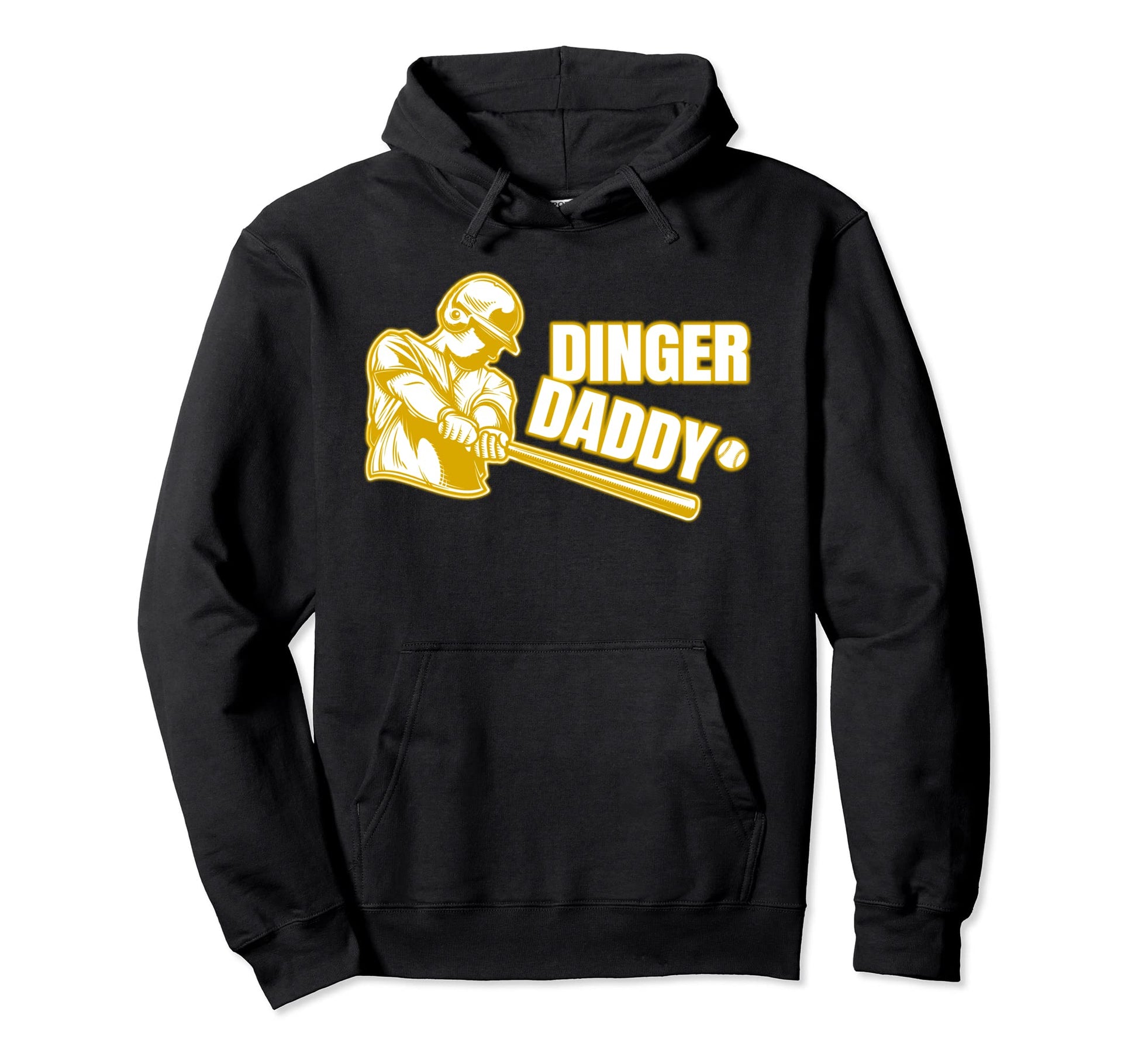 Baseball Dinger Daddy Homerun Bat Ball Hoodie - Minimalist Print Men Women - T-Shirt, Sweatshirt, Hoodie