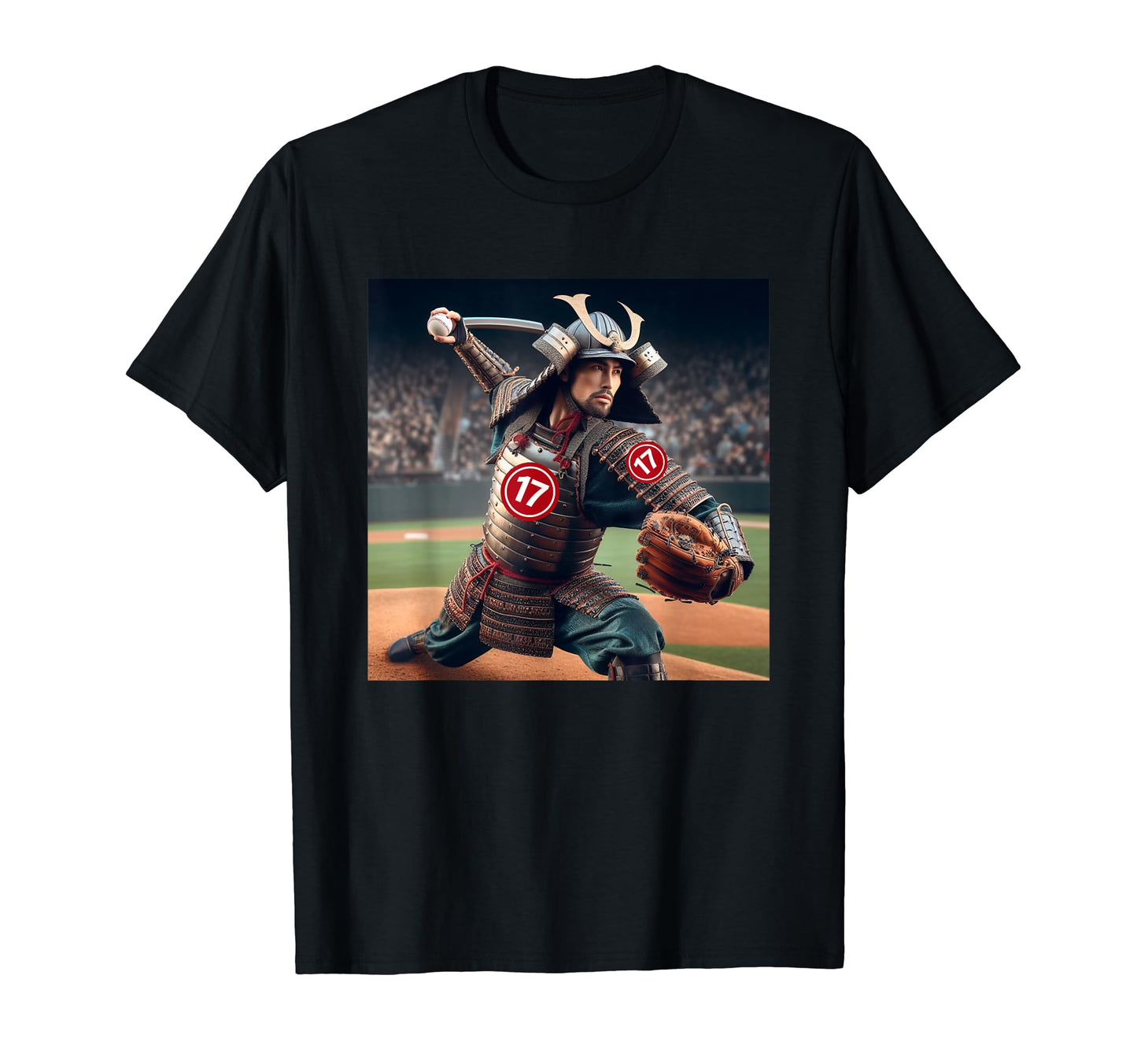 Samurai Full Armor Baseball Home Run T-Shirt - Unique Graphic for Adults - T-Shirt, Sweatshirt, Hoodie