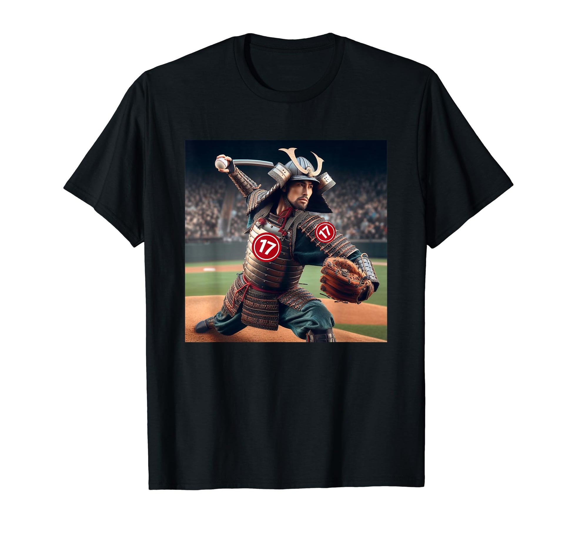 Samurai Full Armor Baseball Home Run T-Shirt - Unique Graphic for Adults - T-Shirt, Sweatshirt, Hoodie