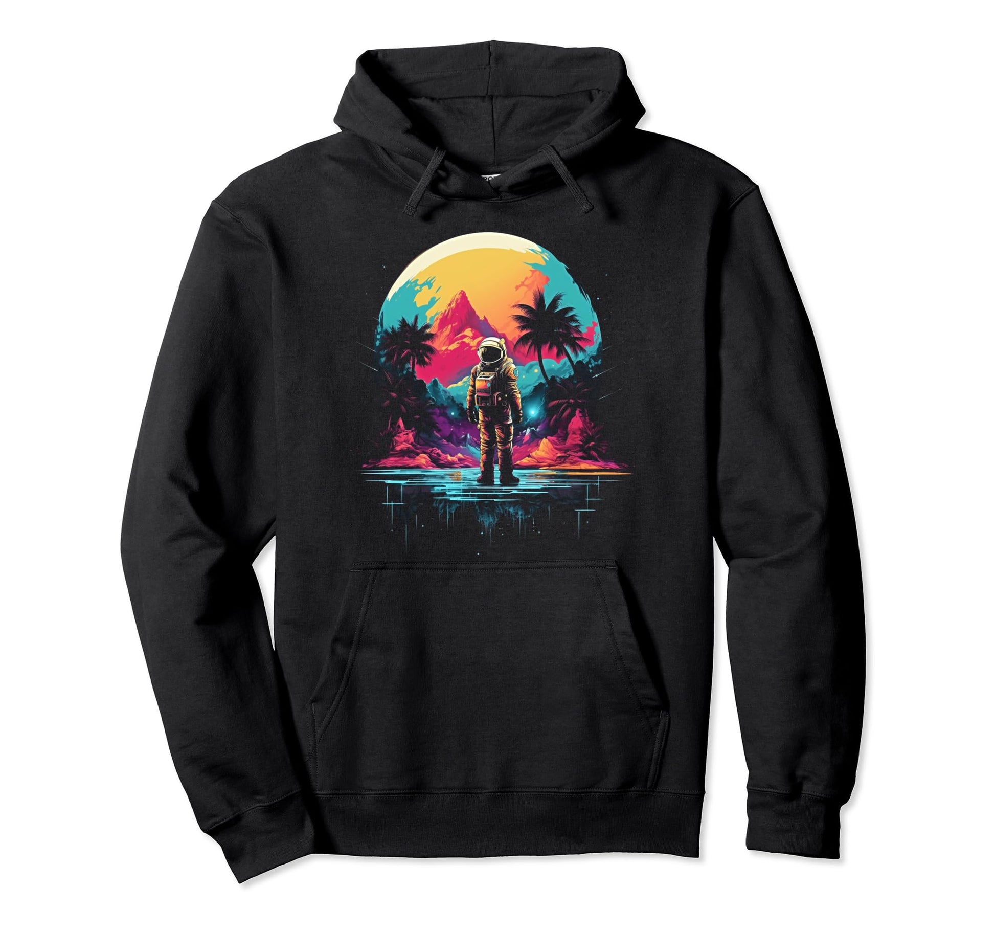 Synthwave Astronaut Cyberpunk 80S Hoodie - Aesthetic Graphic for Adults - T-Shirt, Sweatshirt, Hoodie