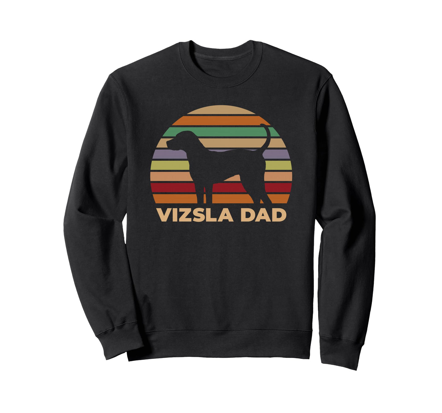 Vizsla Dad Striped Circle Sweatshirt - Graphic Print for Adults - T-Shirt, Sweatshirt, Hoodie