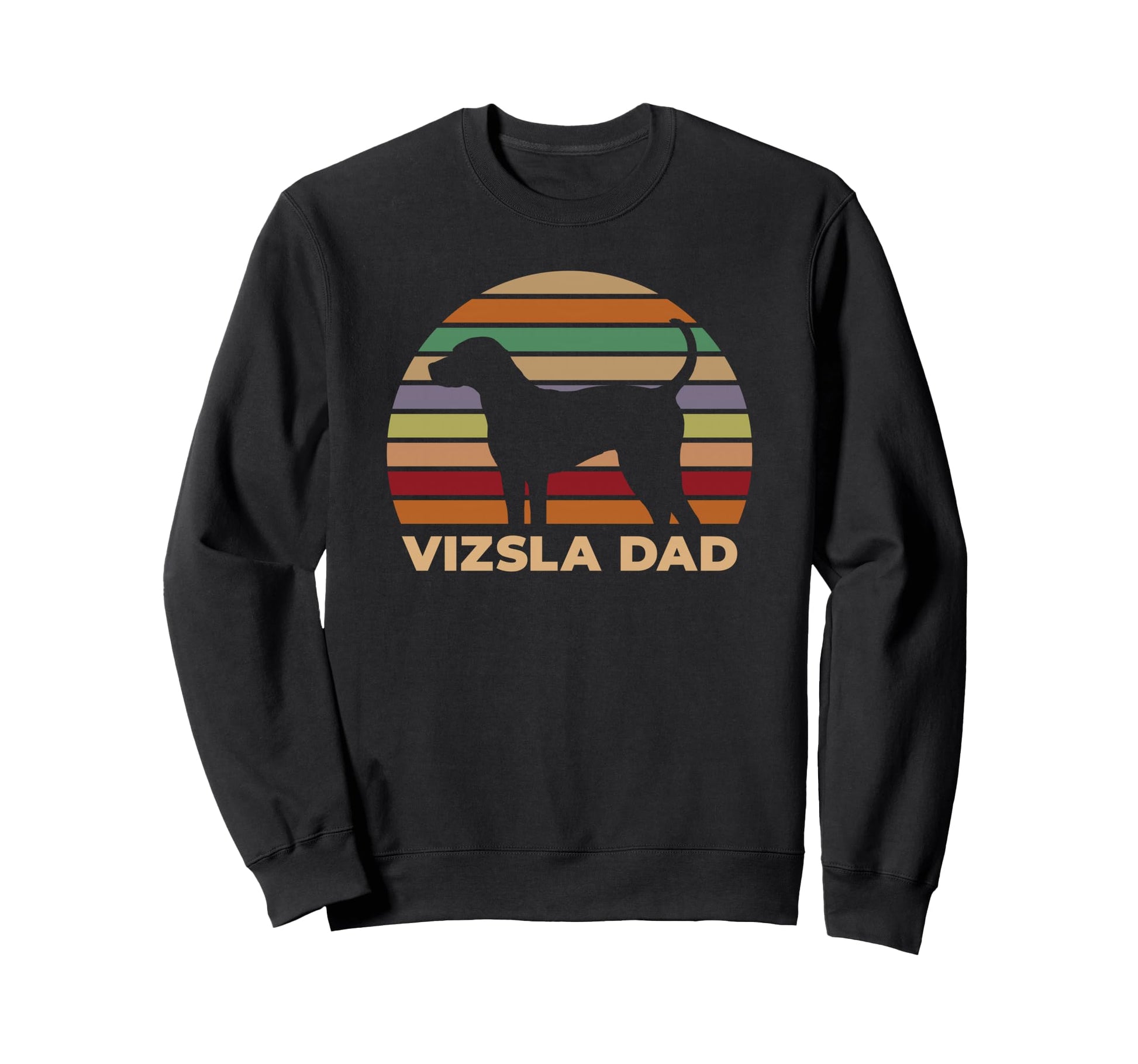 Vizsla Dad Striped Circle Sweatshirt - Graphic Print for Adults - T-Shirt, Sweatshirt, Hoodie