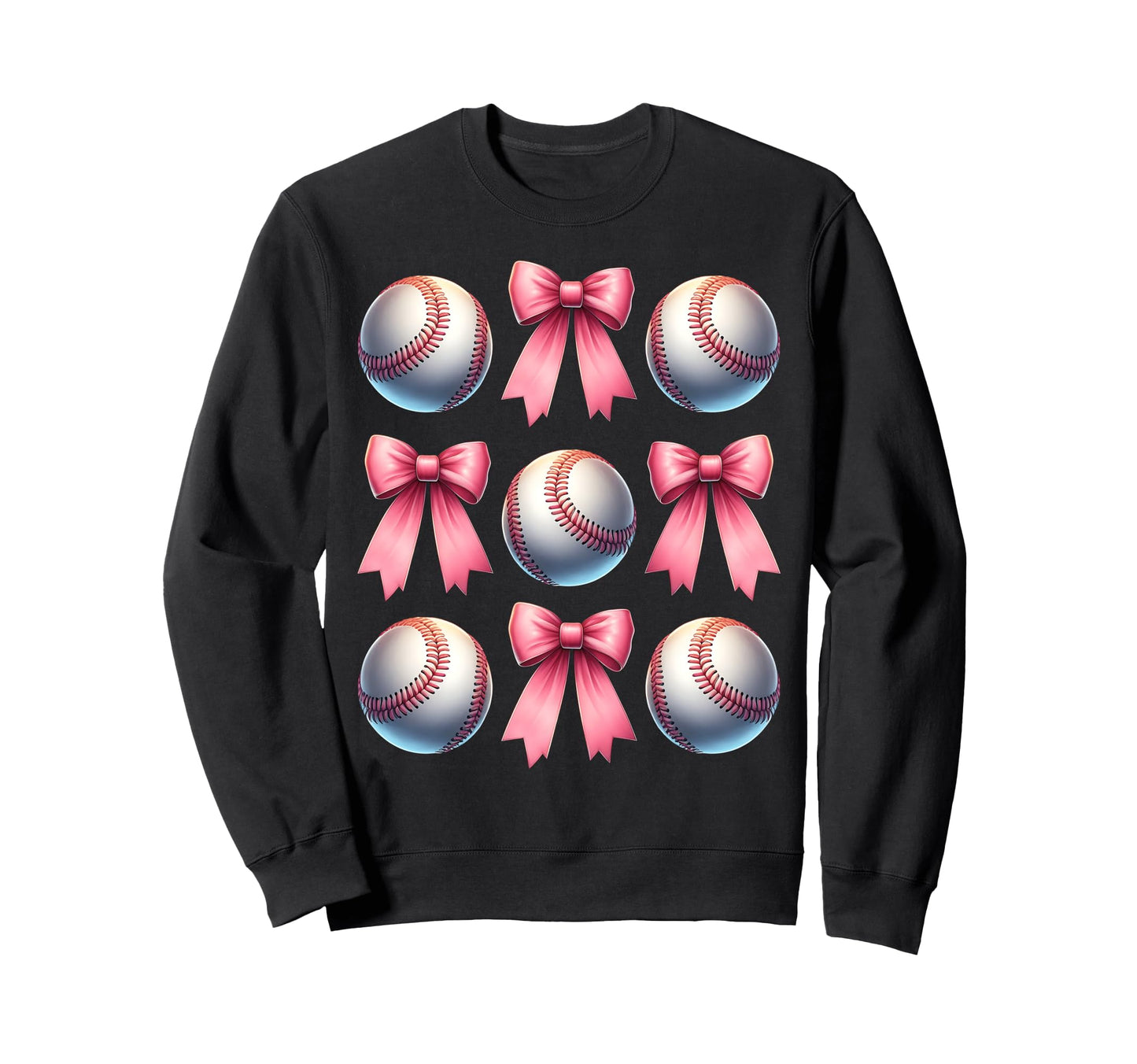 Coquette Bow Baseball Player Sweatshirt - Casual Everyday Wear Men Women - T-Shirt, Sweatshirt, Hoodie