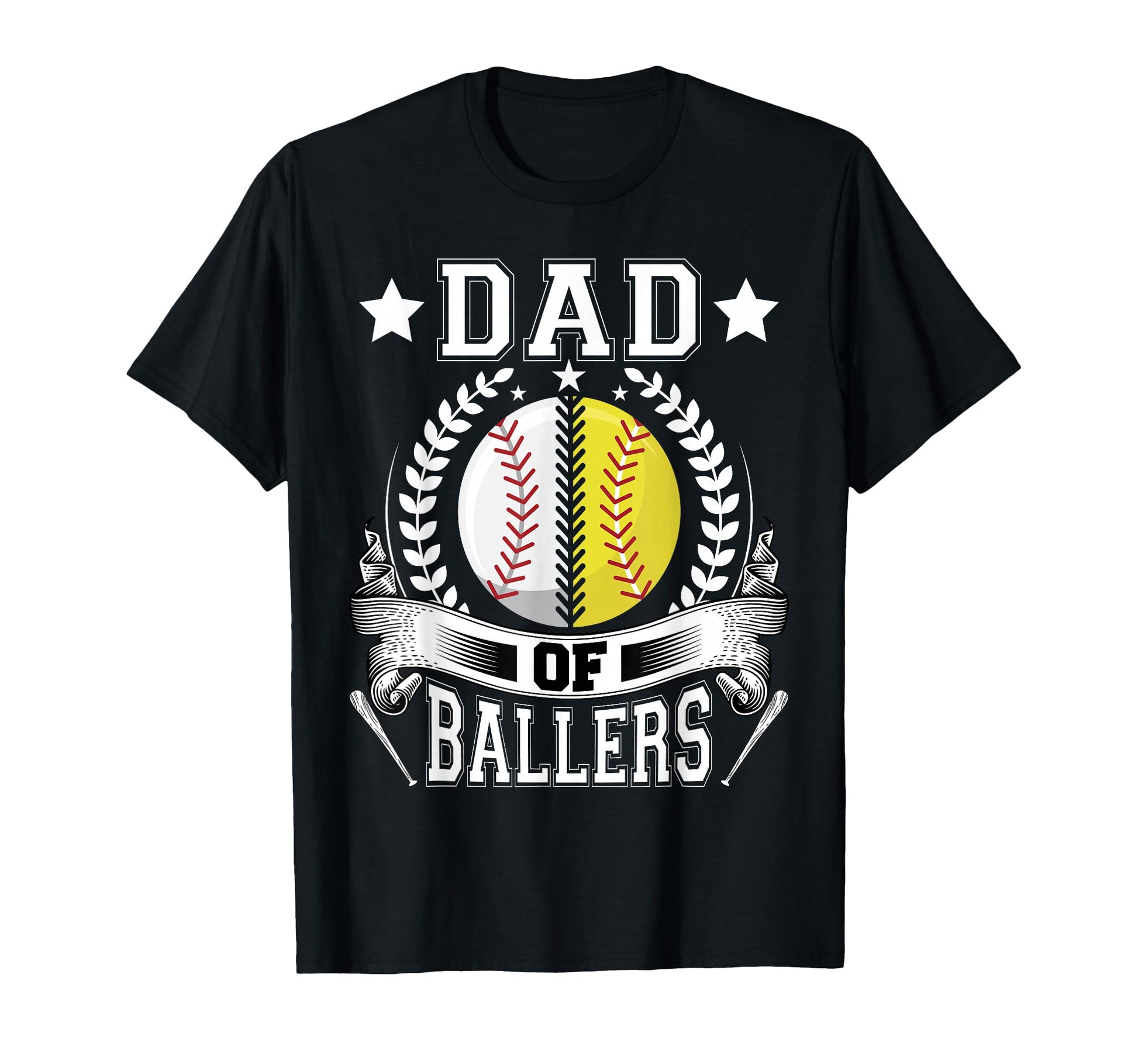 Dad Ballers Funny Baseball Funny Dad T-Shirt - Minimalist Print Unisex - T-Shirt, Sweatshirt, Hoodie