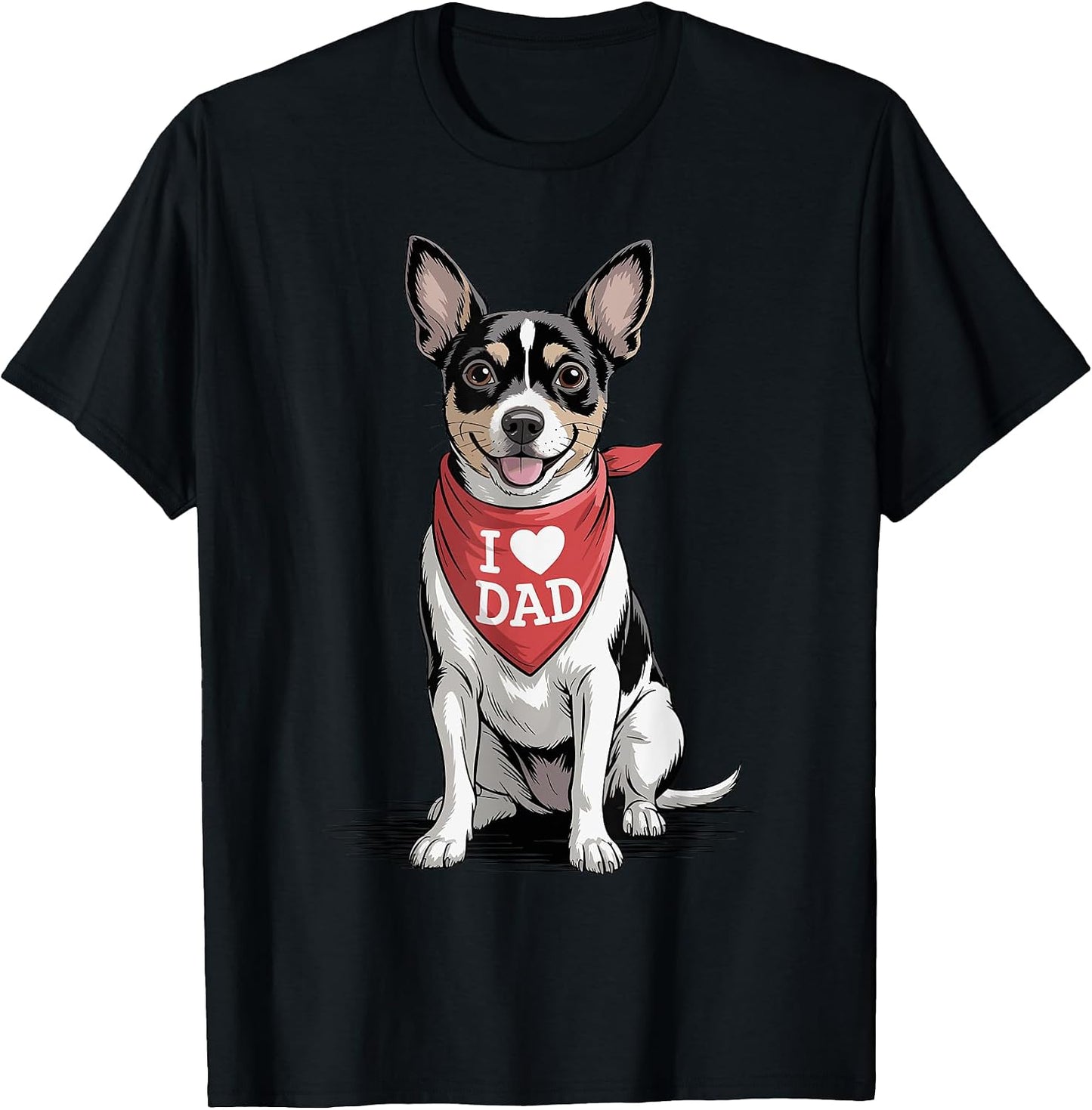 I Love Dad Rat Terrier Lover Dog Father's Day - Adult & Kids T-Shirts, Sweatshirts & Hoodies apparel design preview 1