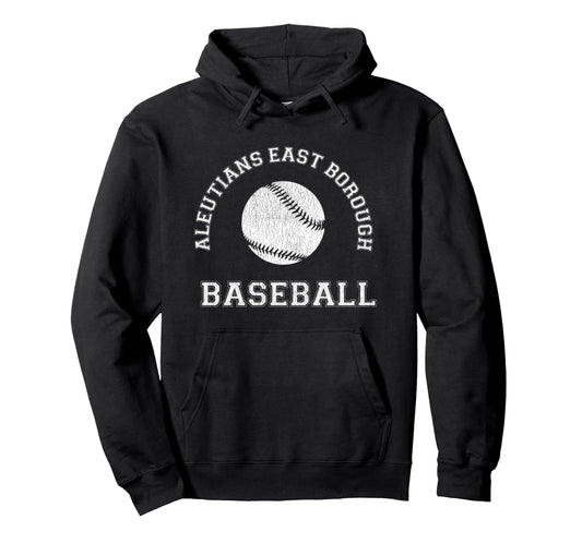 Aleutians East Borough Baseball Distressed Hoodie - Graphic Print Men Women - T-Shirt, Sweatshirt, Hoodie