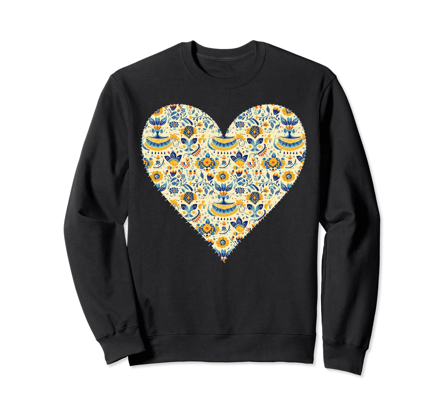 Ukrainian Flag 30S Floral Ukraine Sweatshirt - Aesthetic Graphic Men Women - T-Shirt, Sweatshirt, Hoodie
