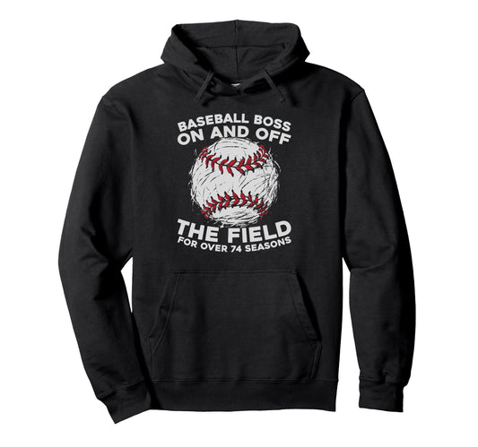 74 Years Old Baseballer Team Sport Hoodie - Novelty Apparel Men Women - T-Shirt, Sweatshirt, Hoodie