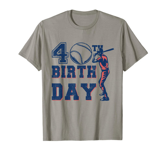 40Th Birthday Baseball T-Shirt - Custom Art Print Men Women - T-Shirt, Sweatshirt, Hoodie