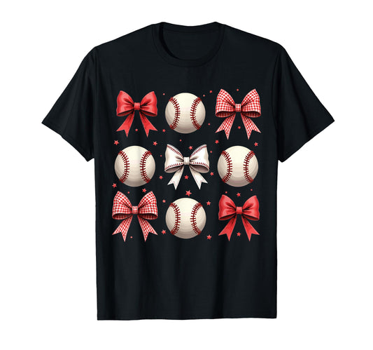 Baseball Coquette Bow Funny T-Shirt - Aesthetic Graphic for Adults - T-Shirt, Sweatshirt, Hoodie