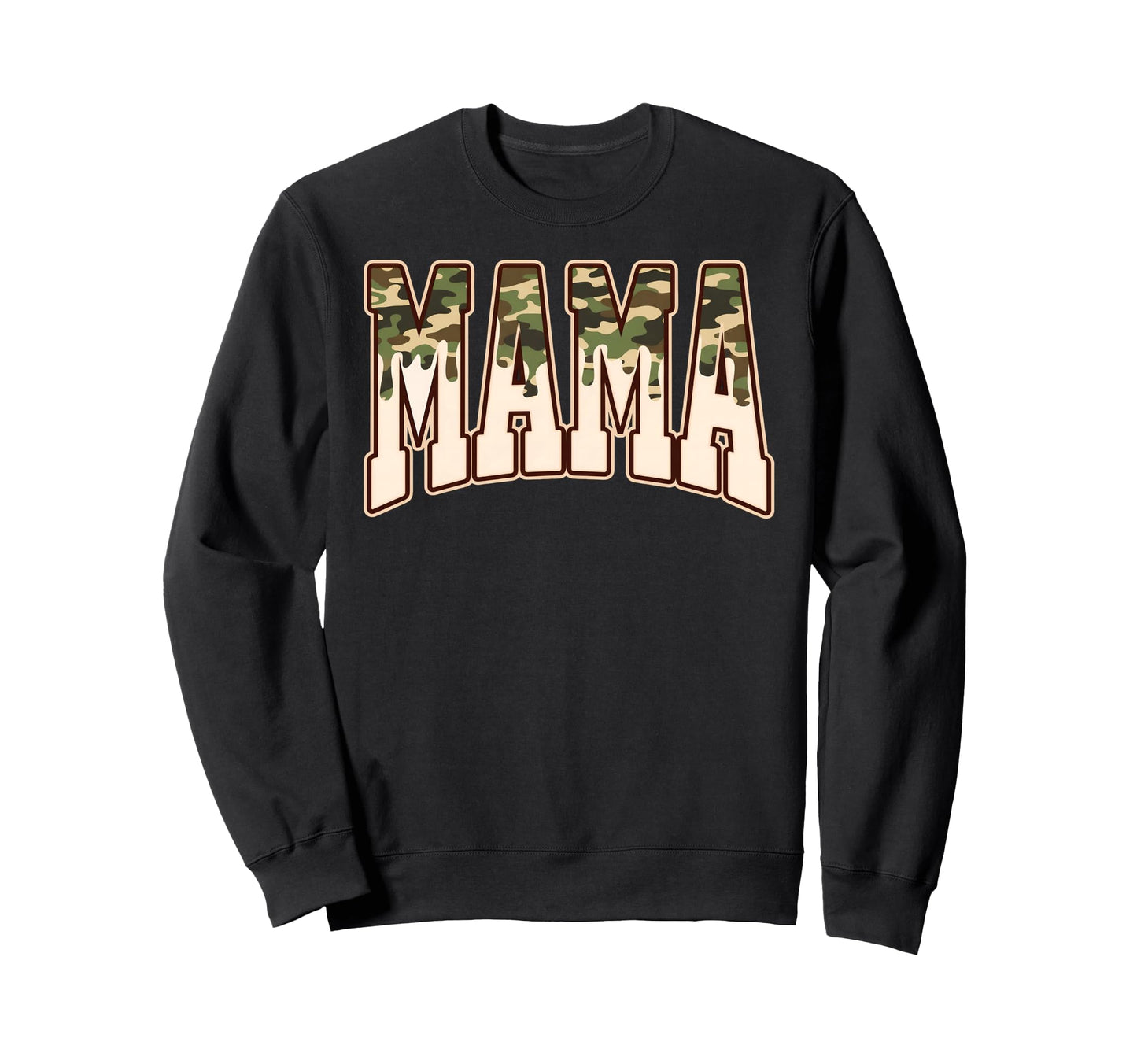 Mama Baseball Ice Cream Camo Drip Mom Sweatshirt - Streetwear Style Unisex - T-Shirt, Sweatshirt, Hoodie