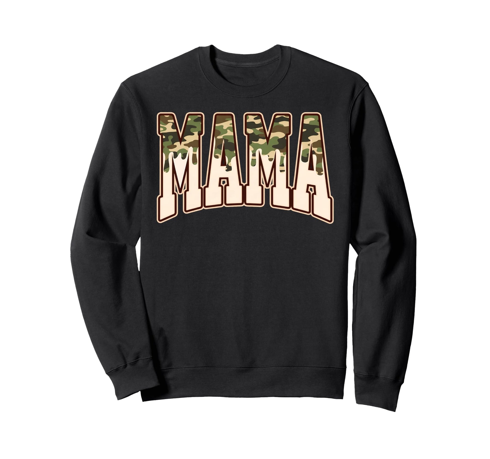 Mama Baseball Ice Cream Camo Drip Mom Sweatshirt - Streetwear Style Unisex - T-Shirt, Sweatshirt, Hoodie